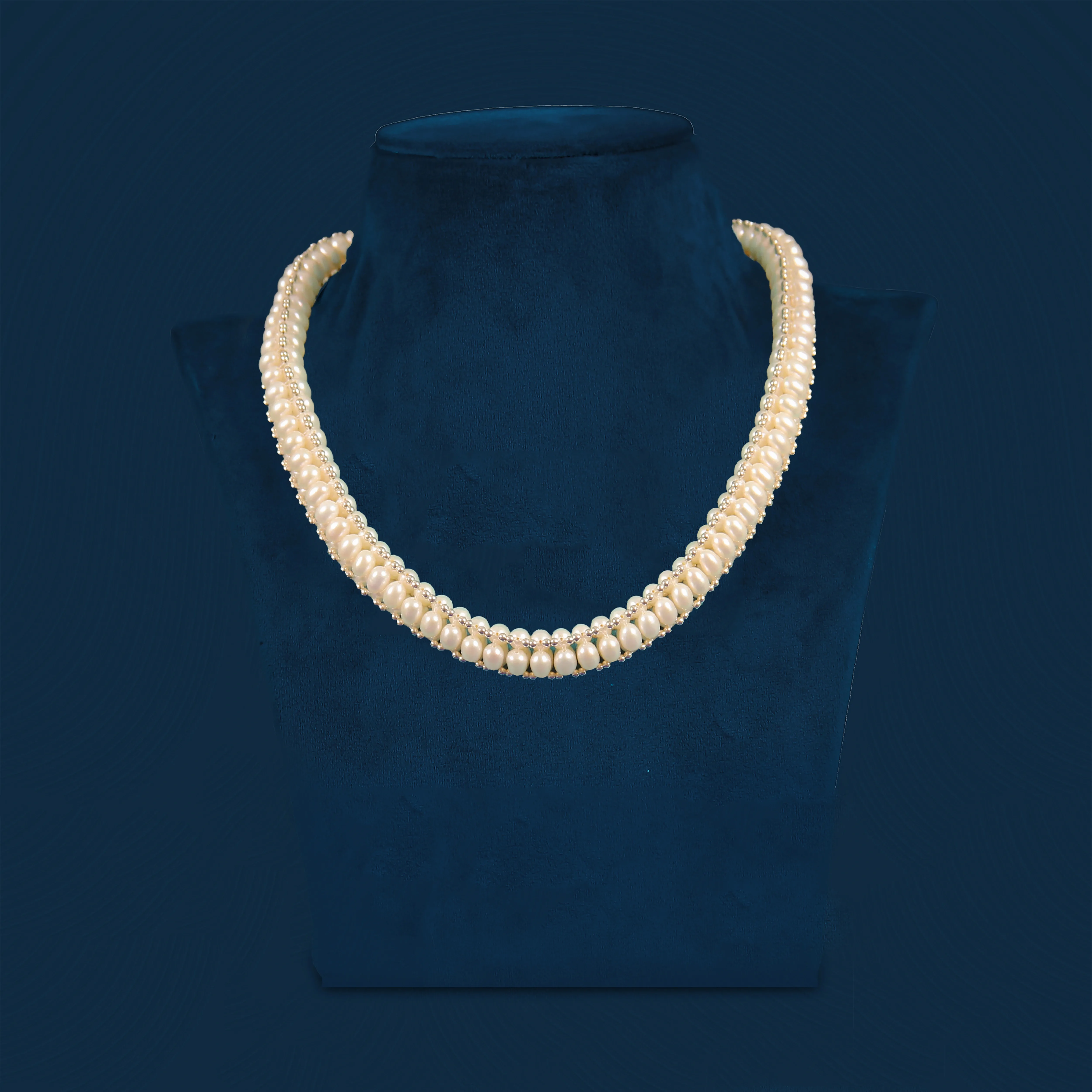 cream white pearl necklace