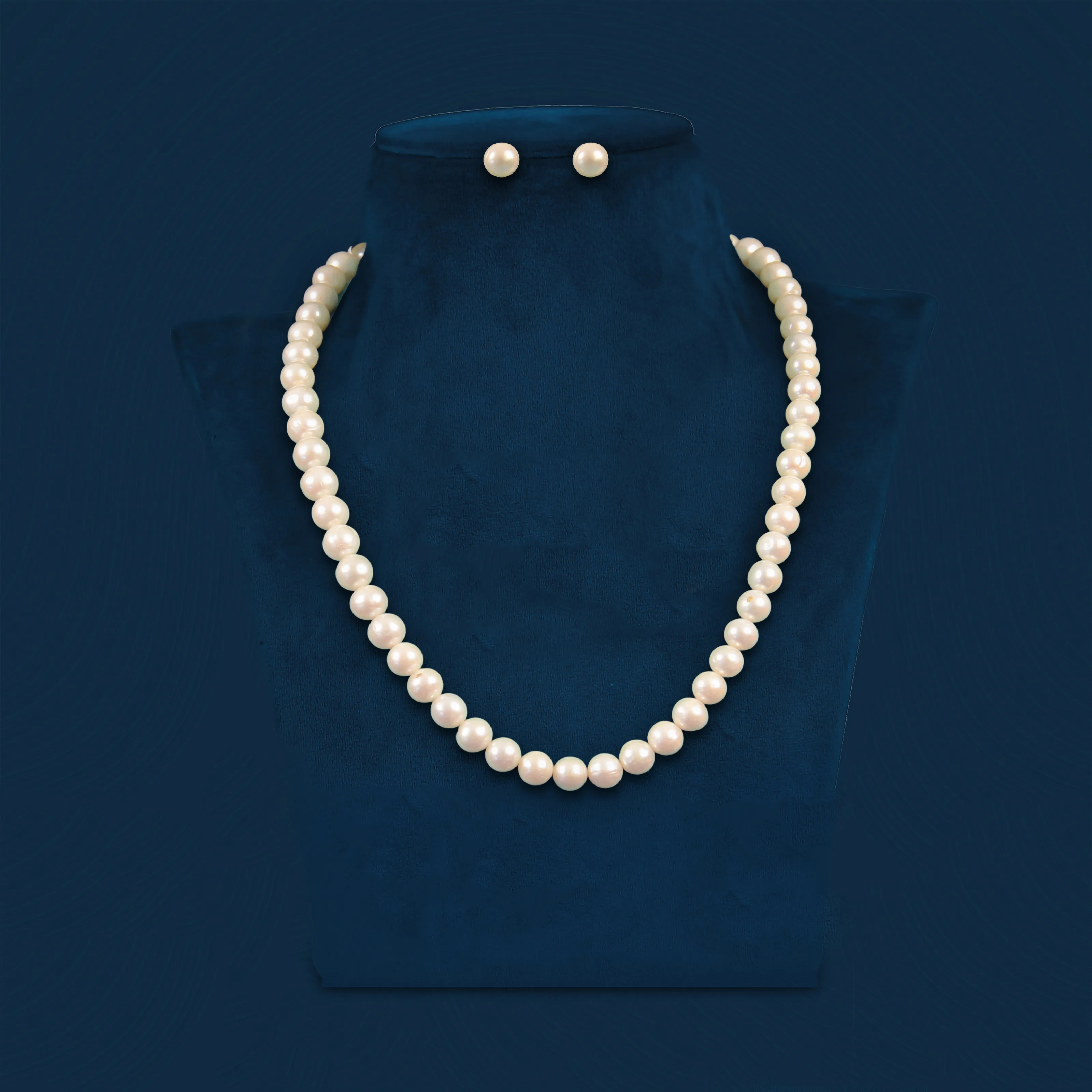 pearl mala with peal earring