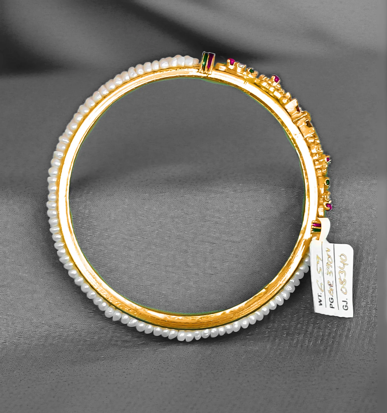 Floral Pearl Kada  Gold Bridal Kada