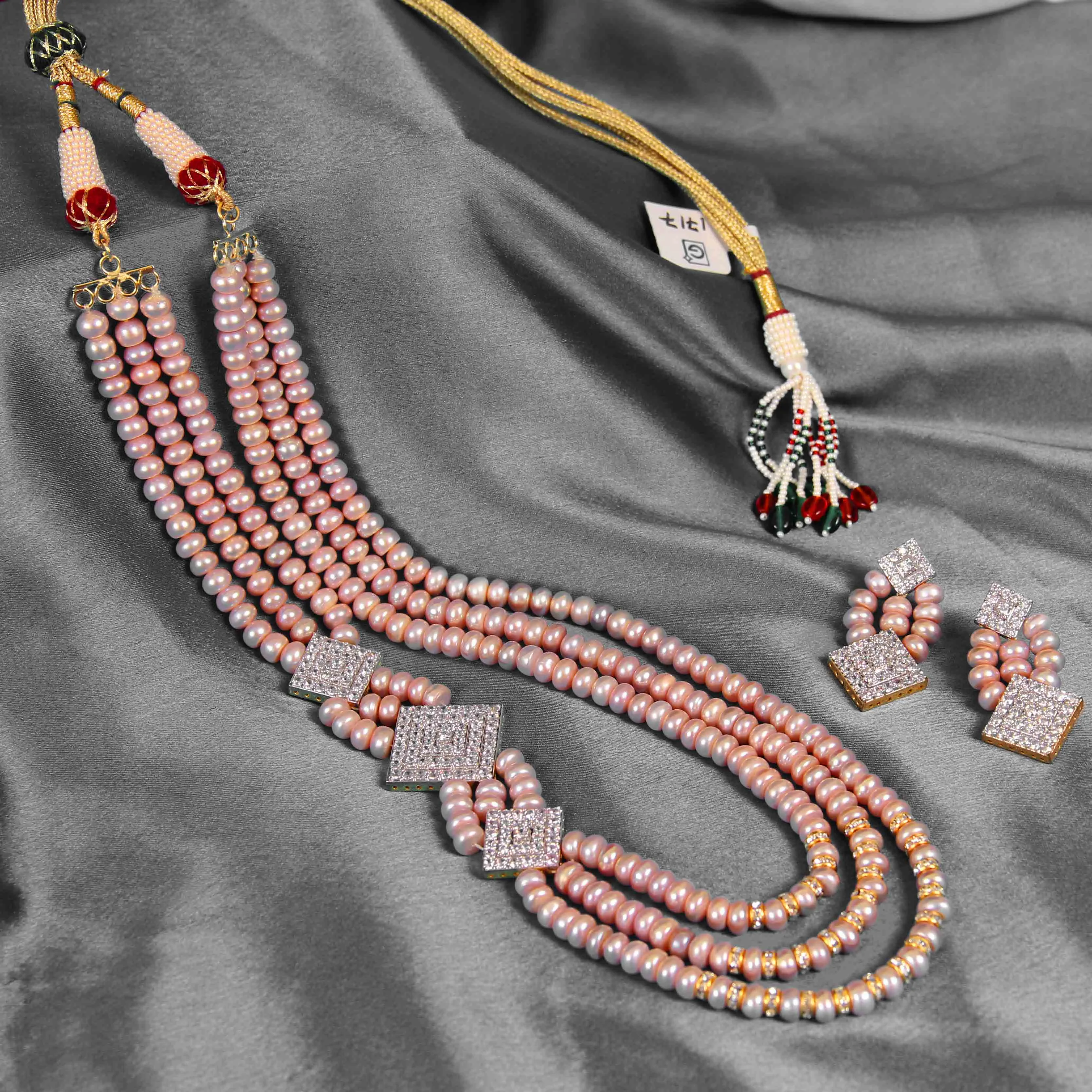 Pink Pearl Necklace Set