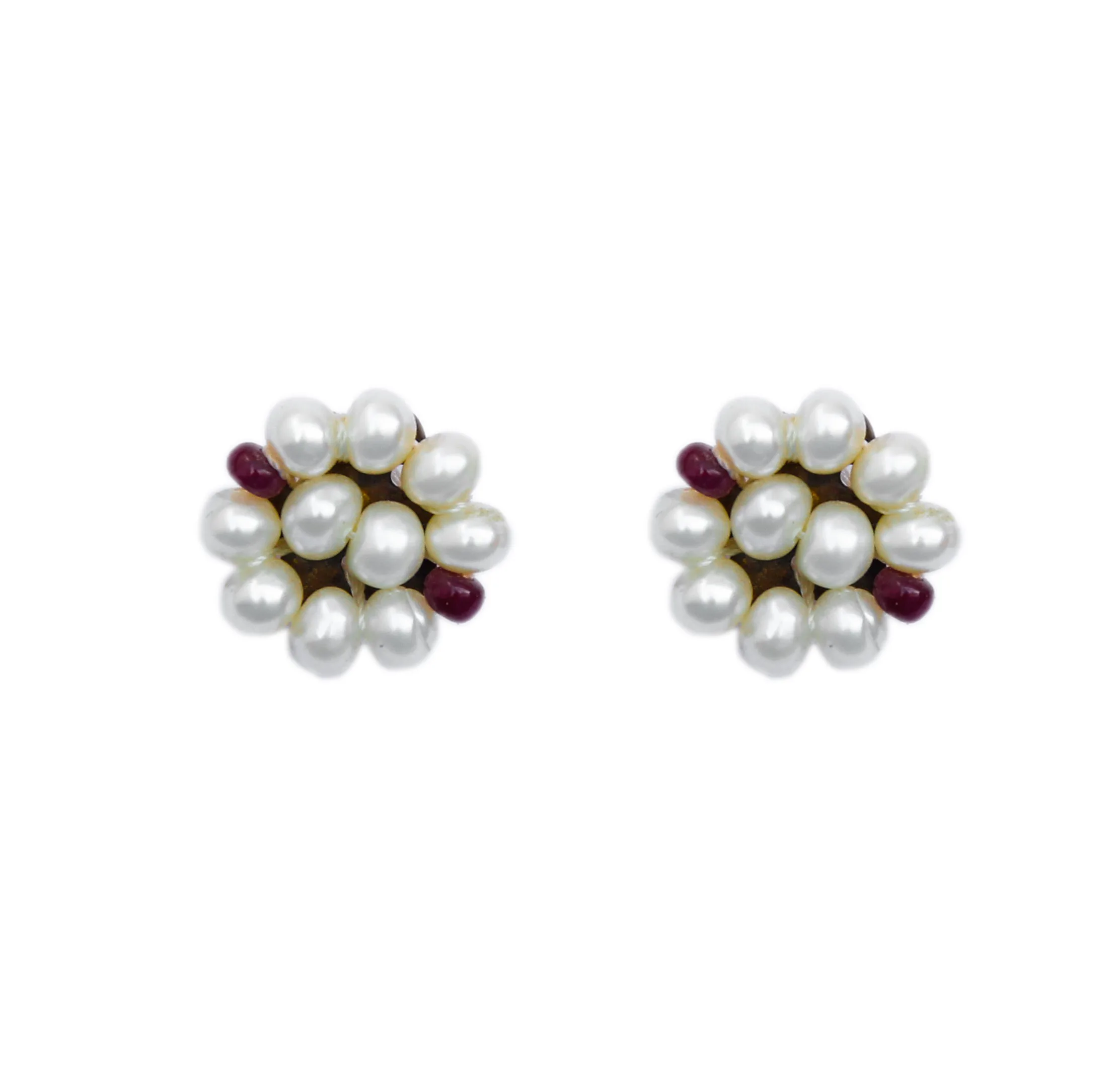 ruby pearl earring