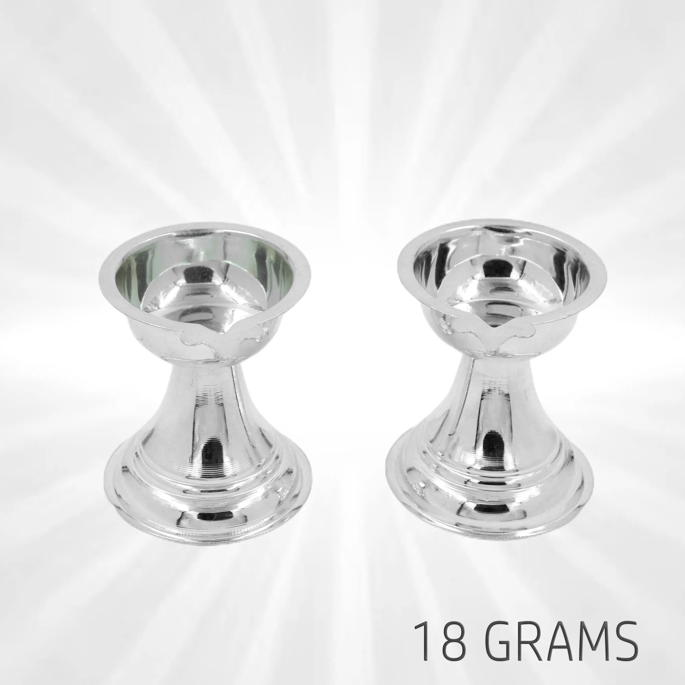 Traditional Round Silver Diya – 80% Pure Silver