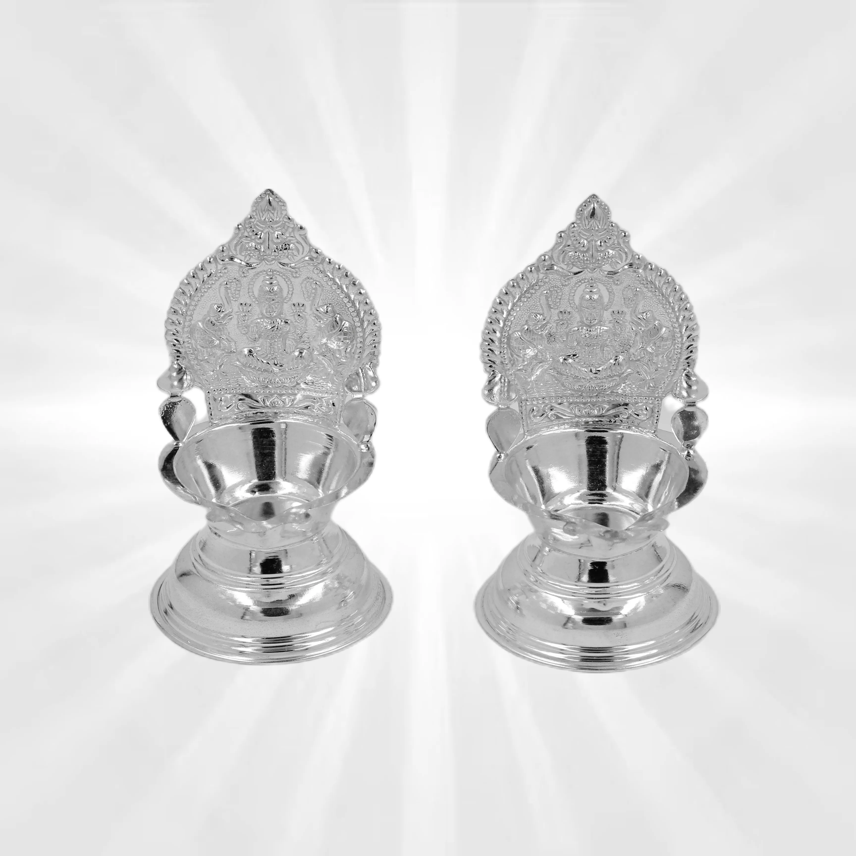 Pure Silver Lakshmi Deepam Set