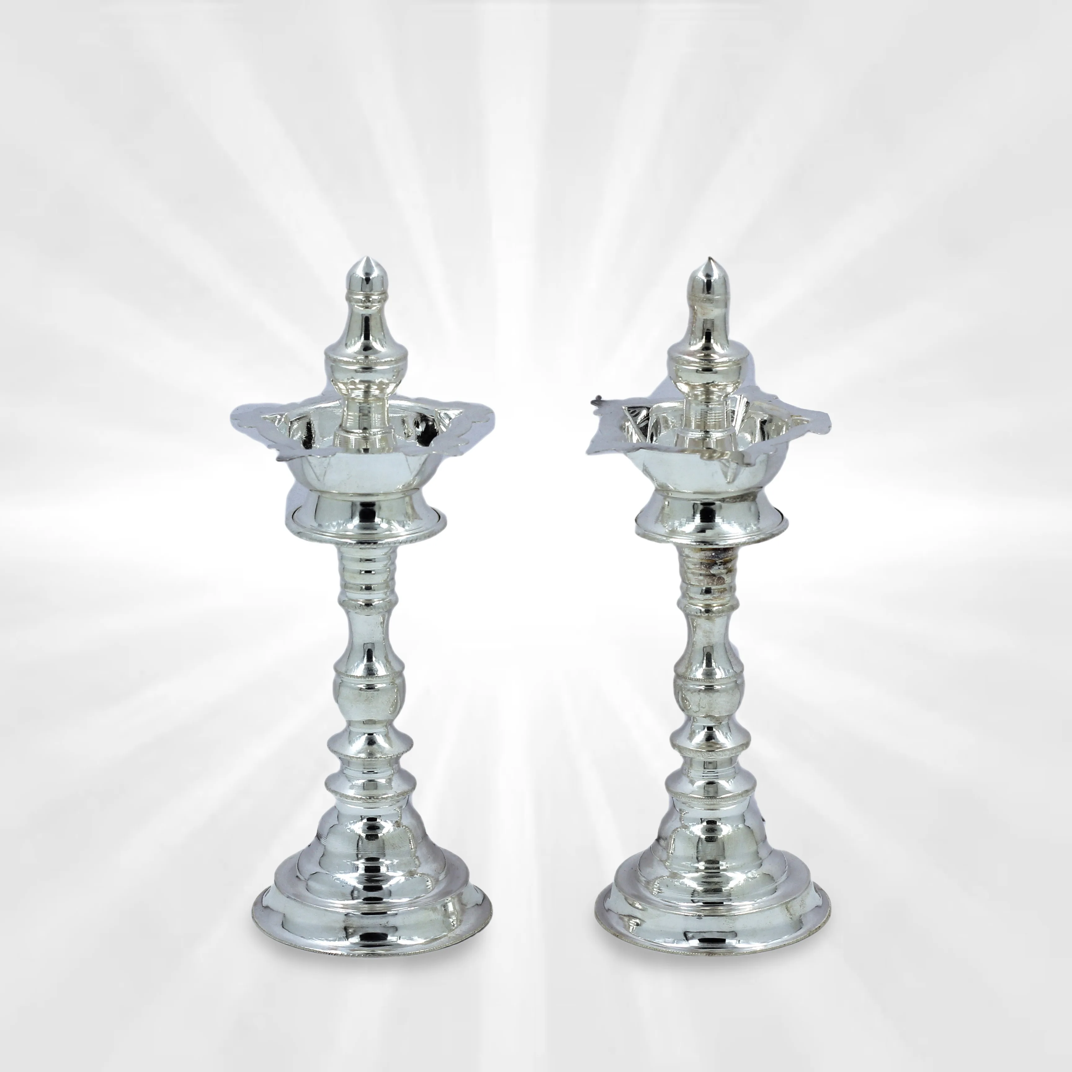Traditional Pooja Diya Stand Set