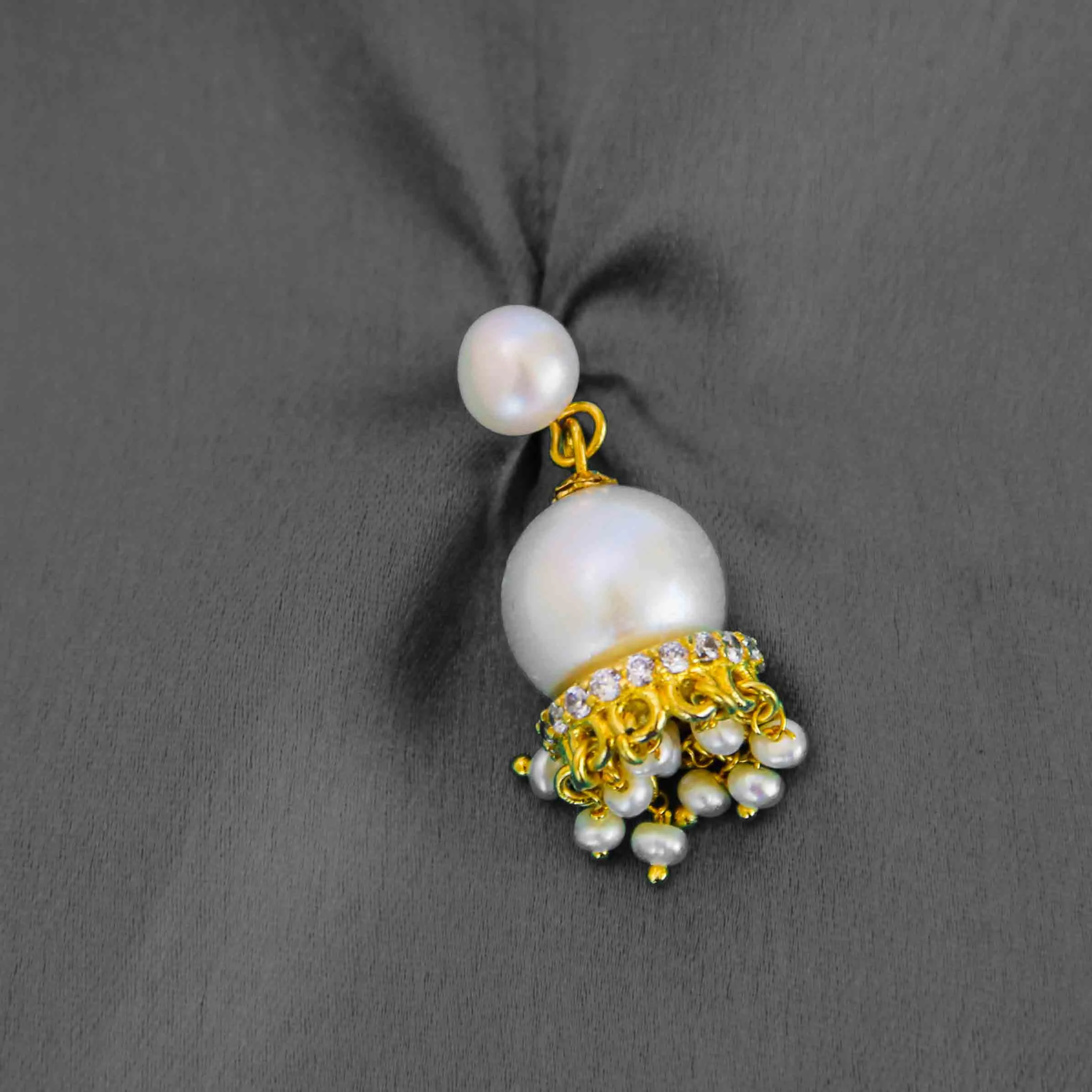 Pearl jhumka earrings