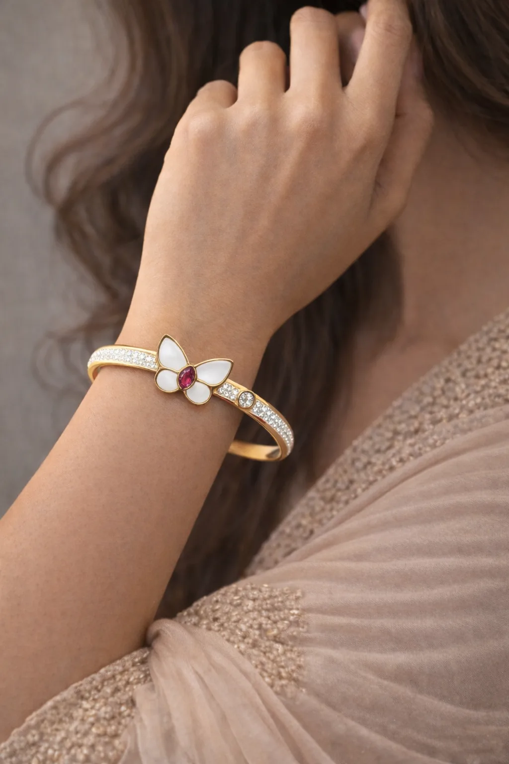 Elegant Gold Plated Butterfly Bracelet for Women
