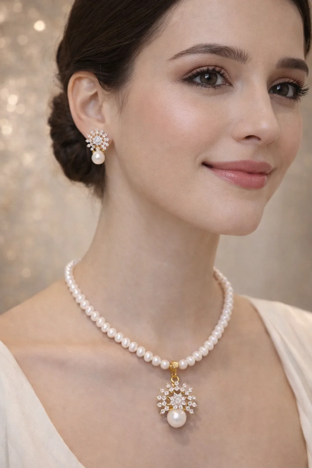 Elegant Pearl Pendant Necklace Set for Women |
