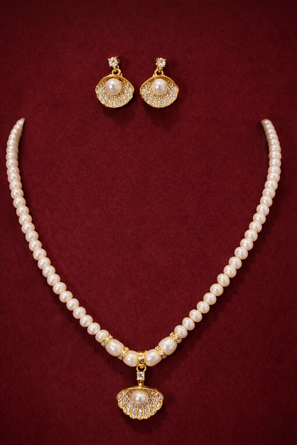 Elegant Pearl Pendant Necklace Set for Women