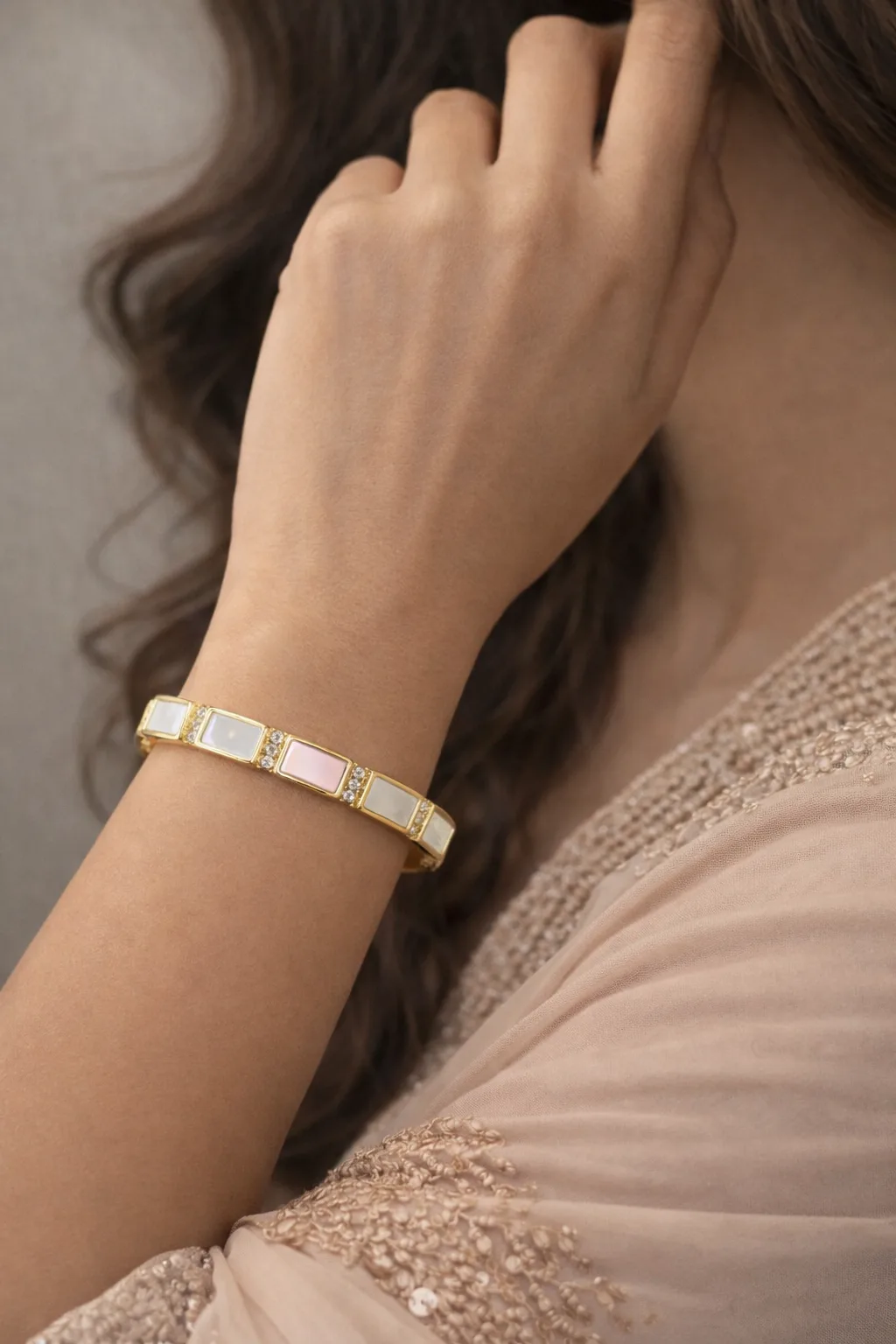 Elegant Gold Plated Geometric Bracelet for Women