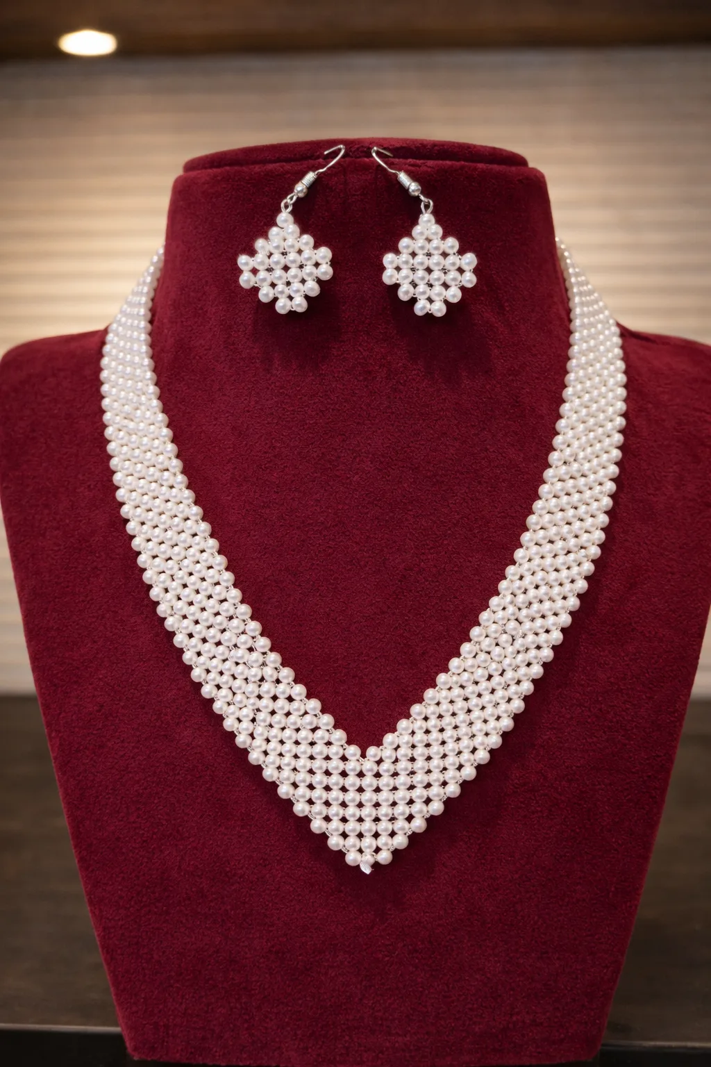 Elegant Multi Layer Pearl Necklace Set for Women thumbnail 5