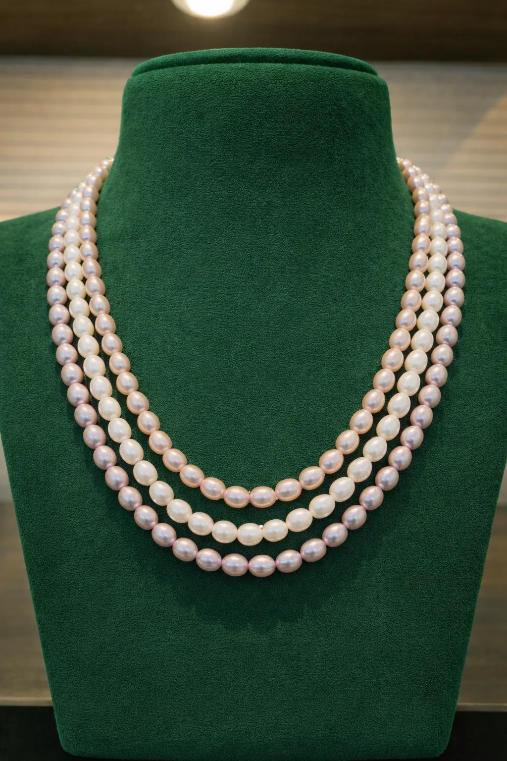 Elegant 3 Layer Pearl Necklace for Women thumbnail 5
