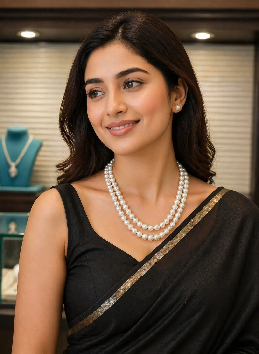 Elegant Double Layer Pearl Necklace for Women thumbnail 2