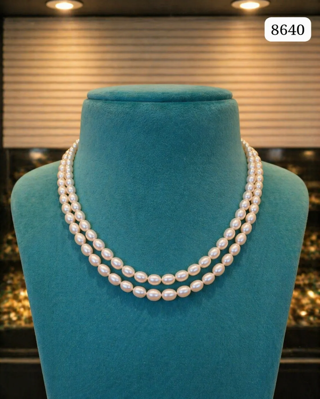 Elegant Double Layer Oval Pearl Necklace for Women thumbnail 6