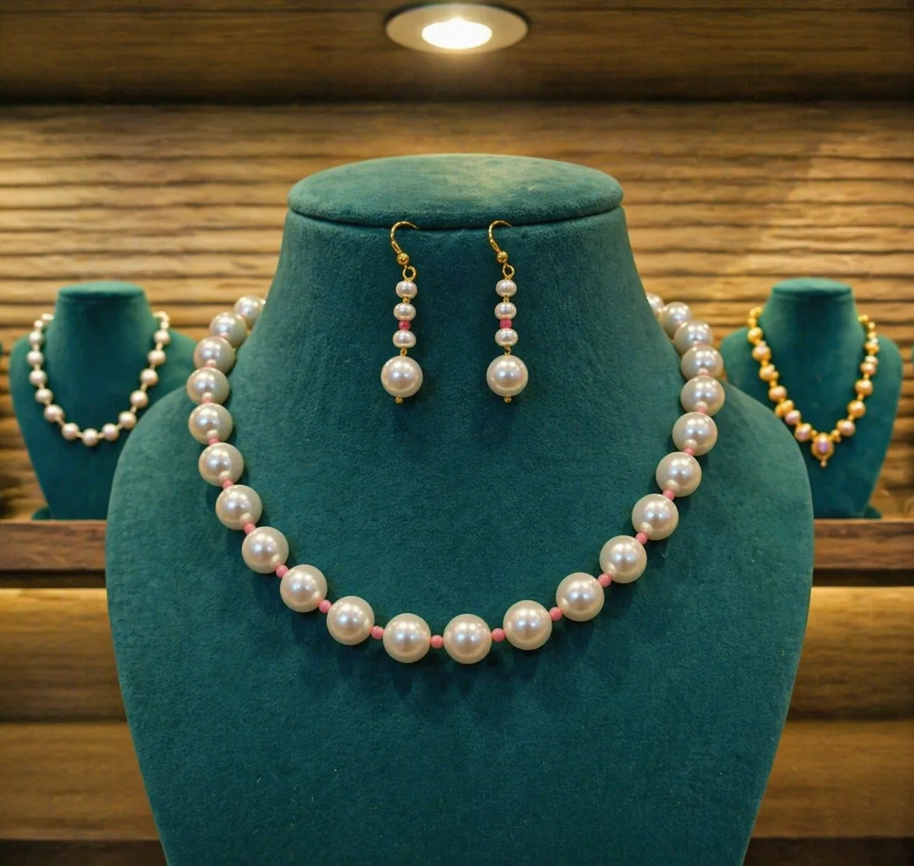 designer-pearl-necklace-set-with-earrings thumbnail 5