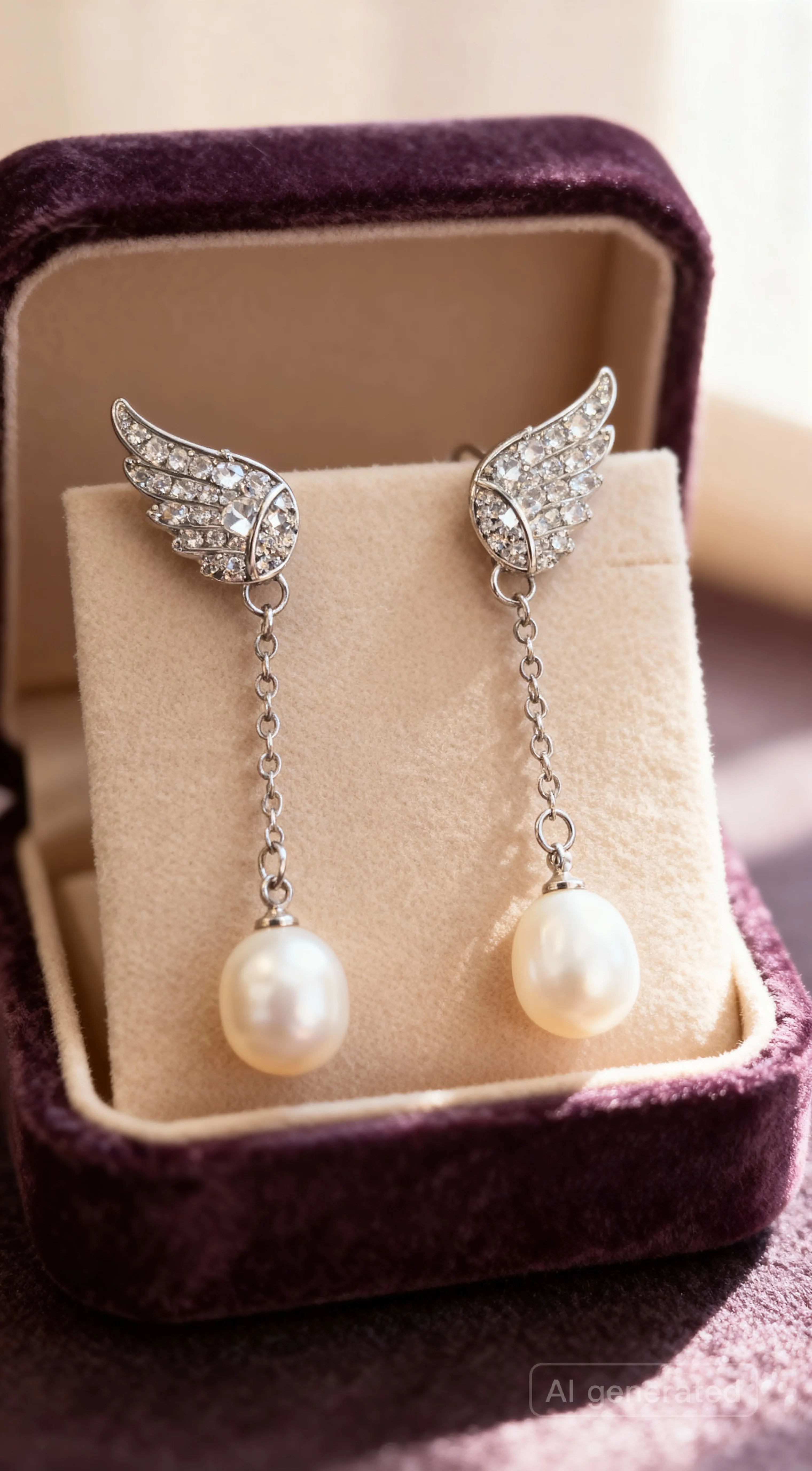 CZ Pearl Drop Earrings