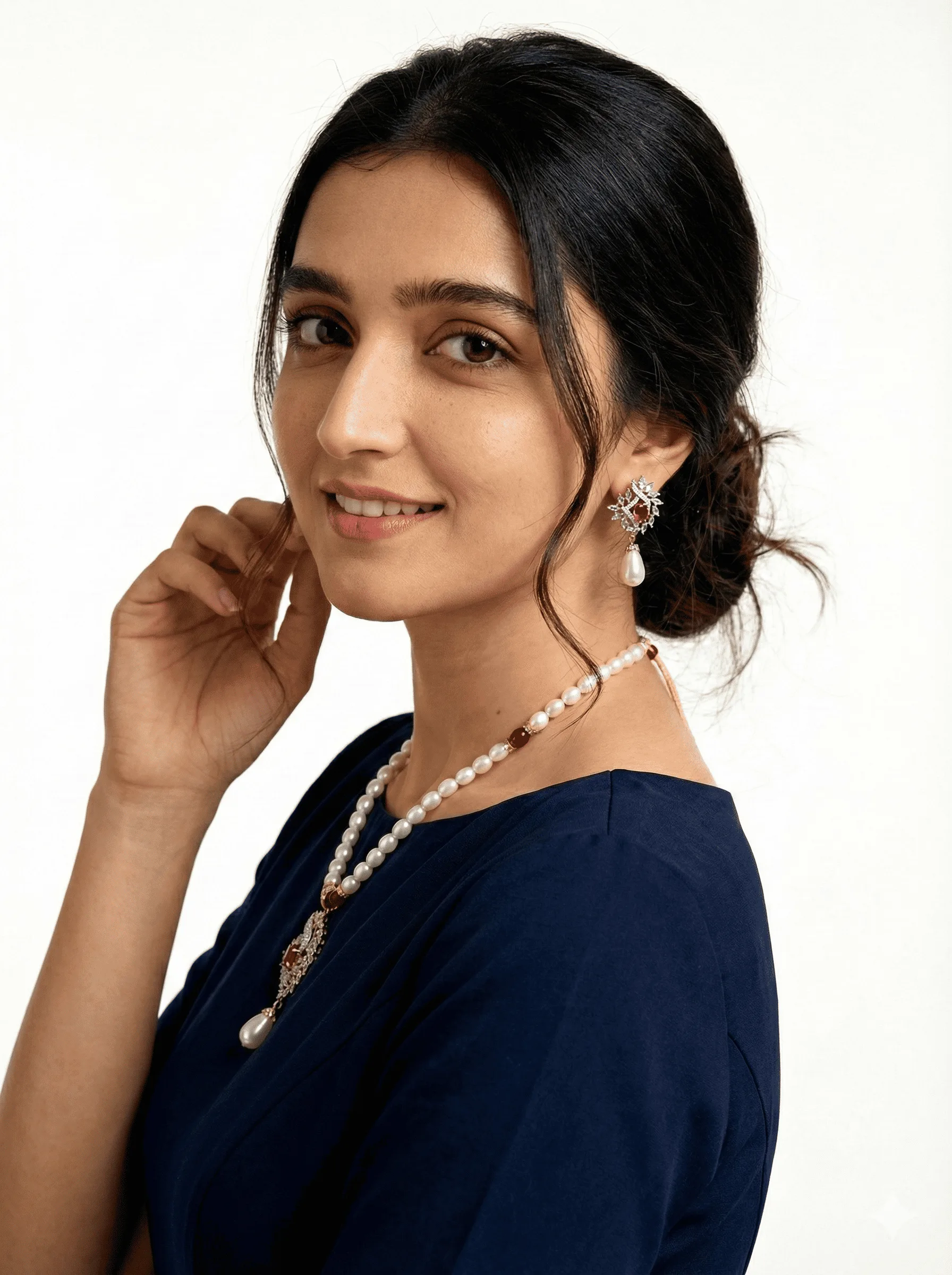 real pearl necklace with pendent