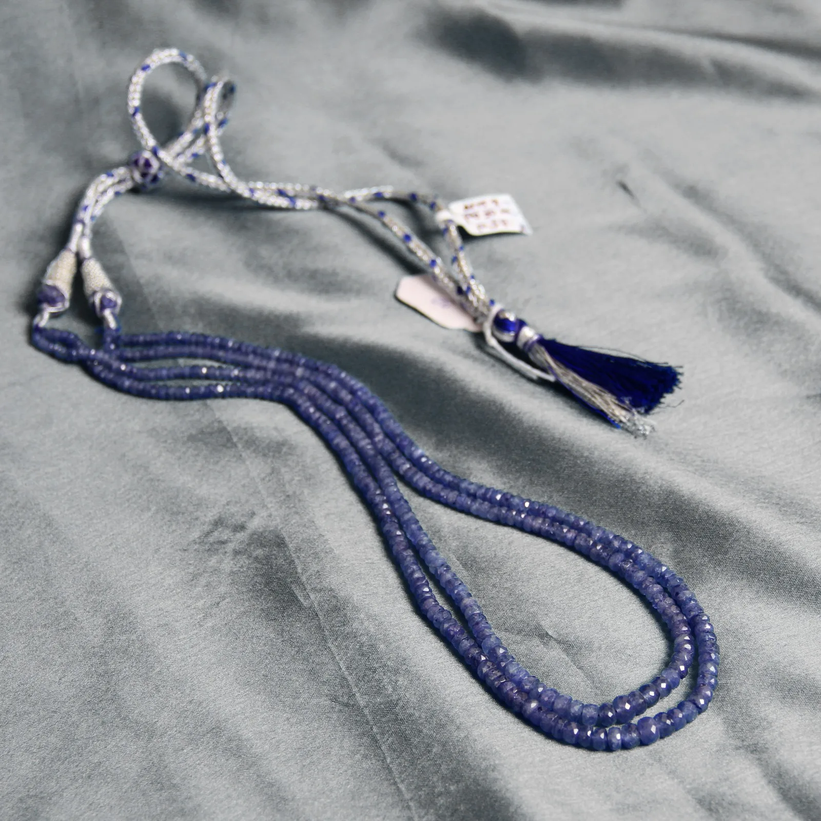 Blue Sapphire Beads Necklace – Two Layer Natural Neelam Mala