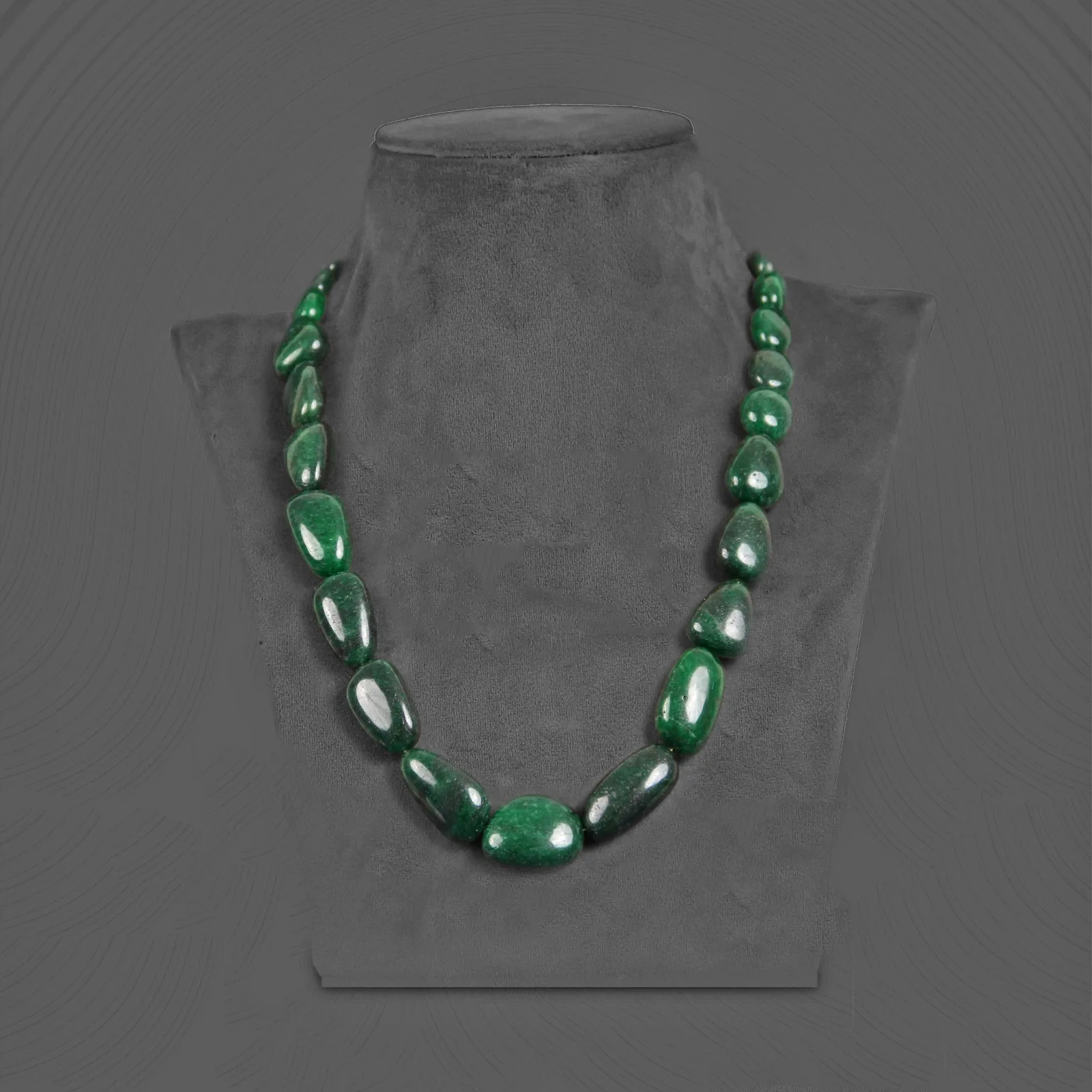 Green Nugget Gemstone Necklace