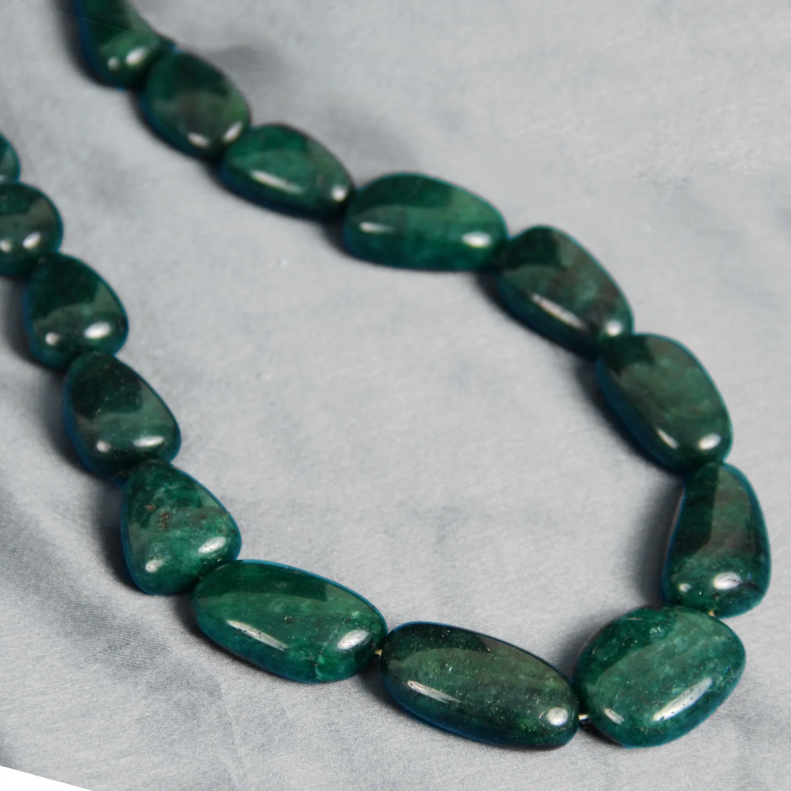Green Nugget Gemstone Necklace