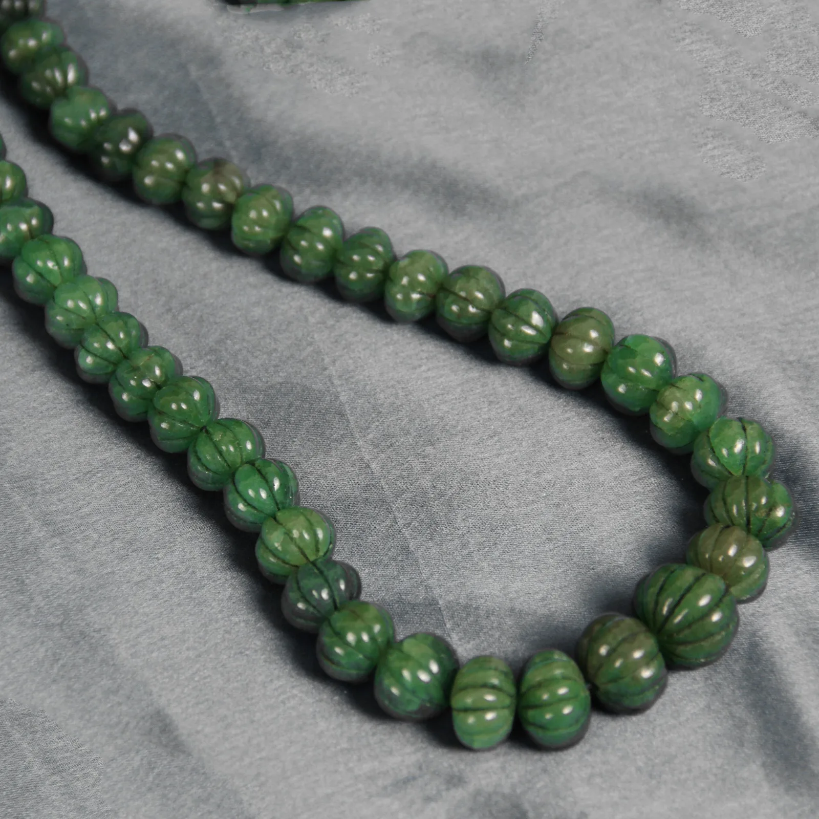 Carved Green Gemstone Necklace