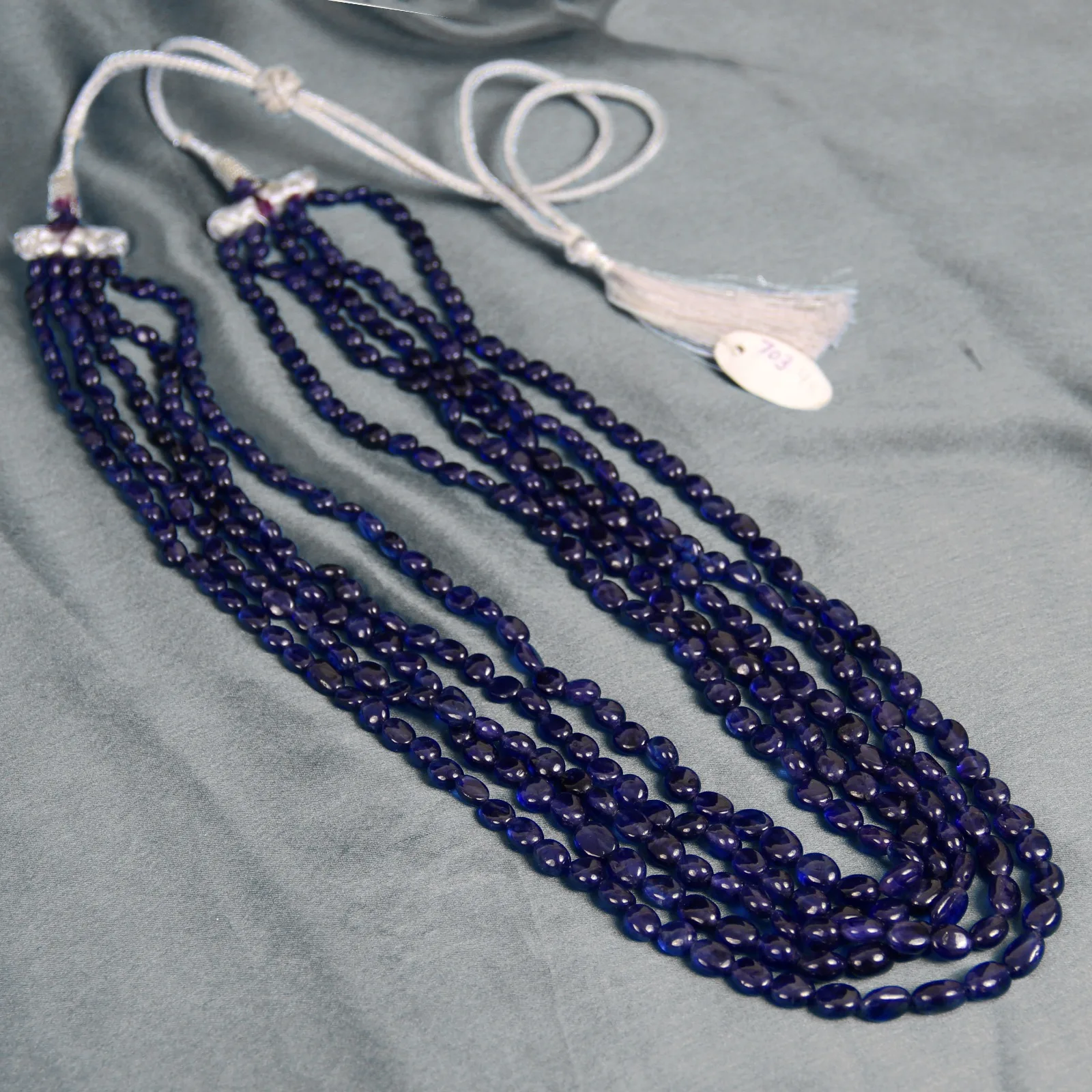 Dark Blue Multi-Strand Gemstone Mala