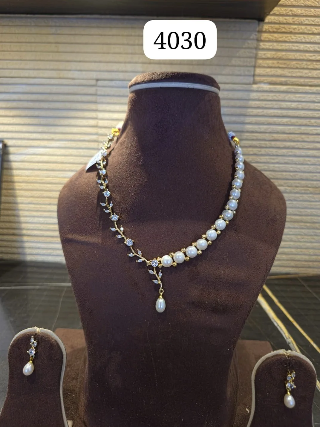 Elegant Pearl Drop Necklace Set with Designer Pendant