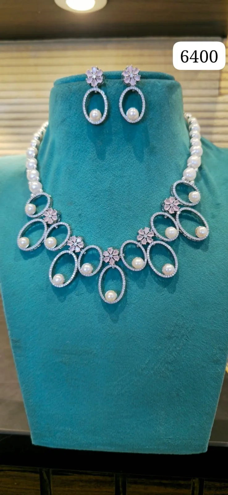 Designer Pearl Necklace Set with Oval Motif Detailing | Elegant Party & Evening Wear Jewellery