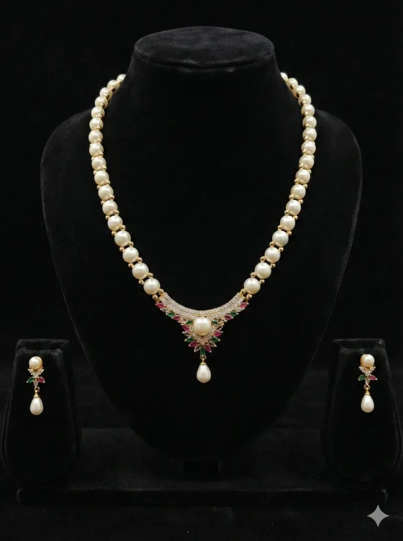 real pearl necklace with pendent