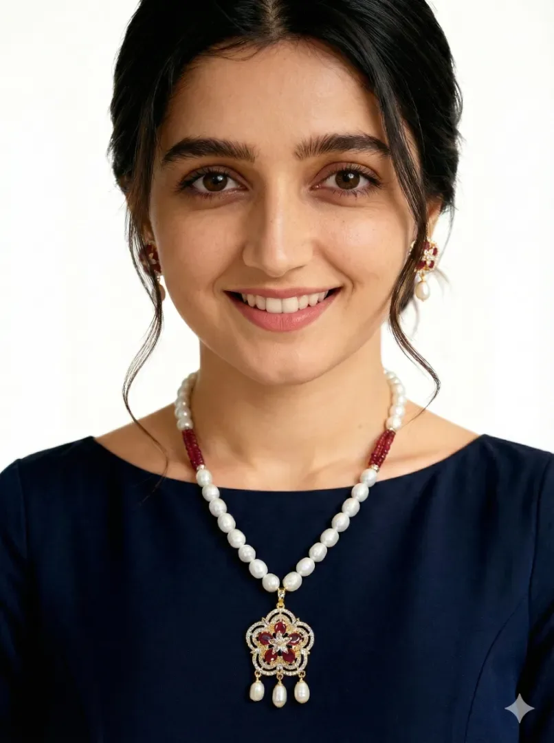 Real Pearl Pendant Necklace