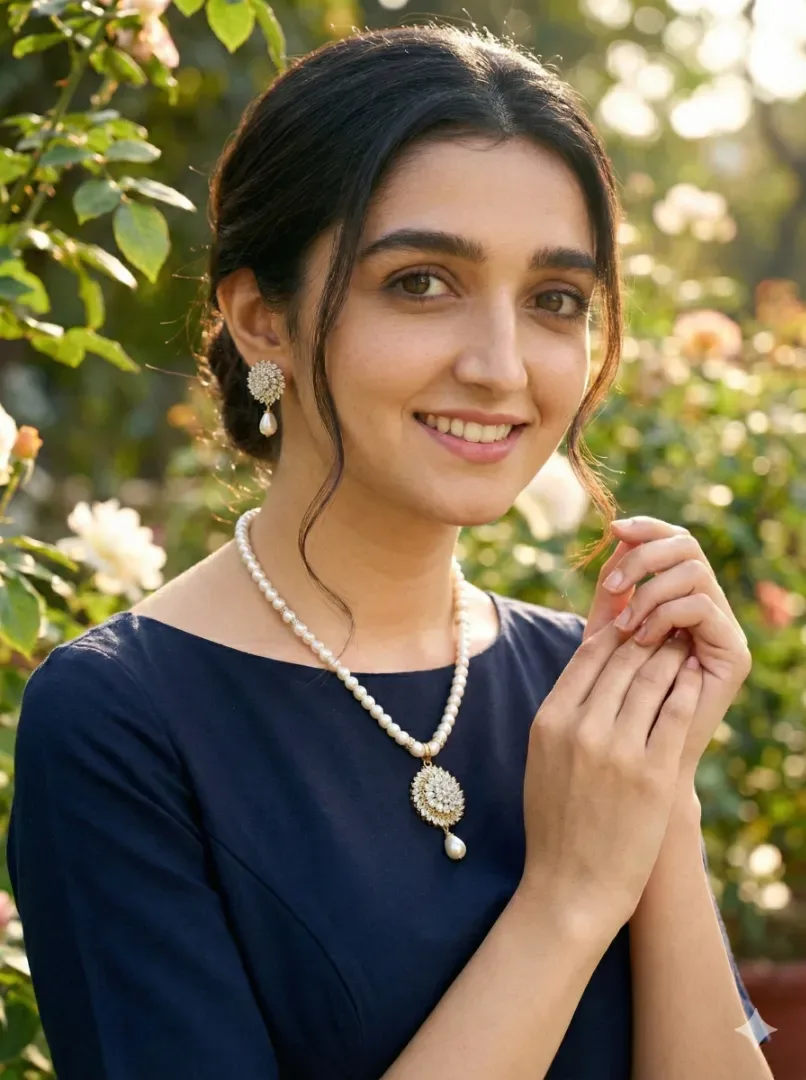 Real Pearl Pendant Necklace