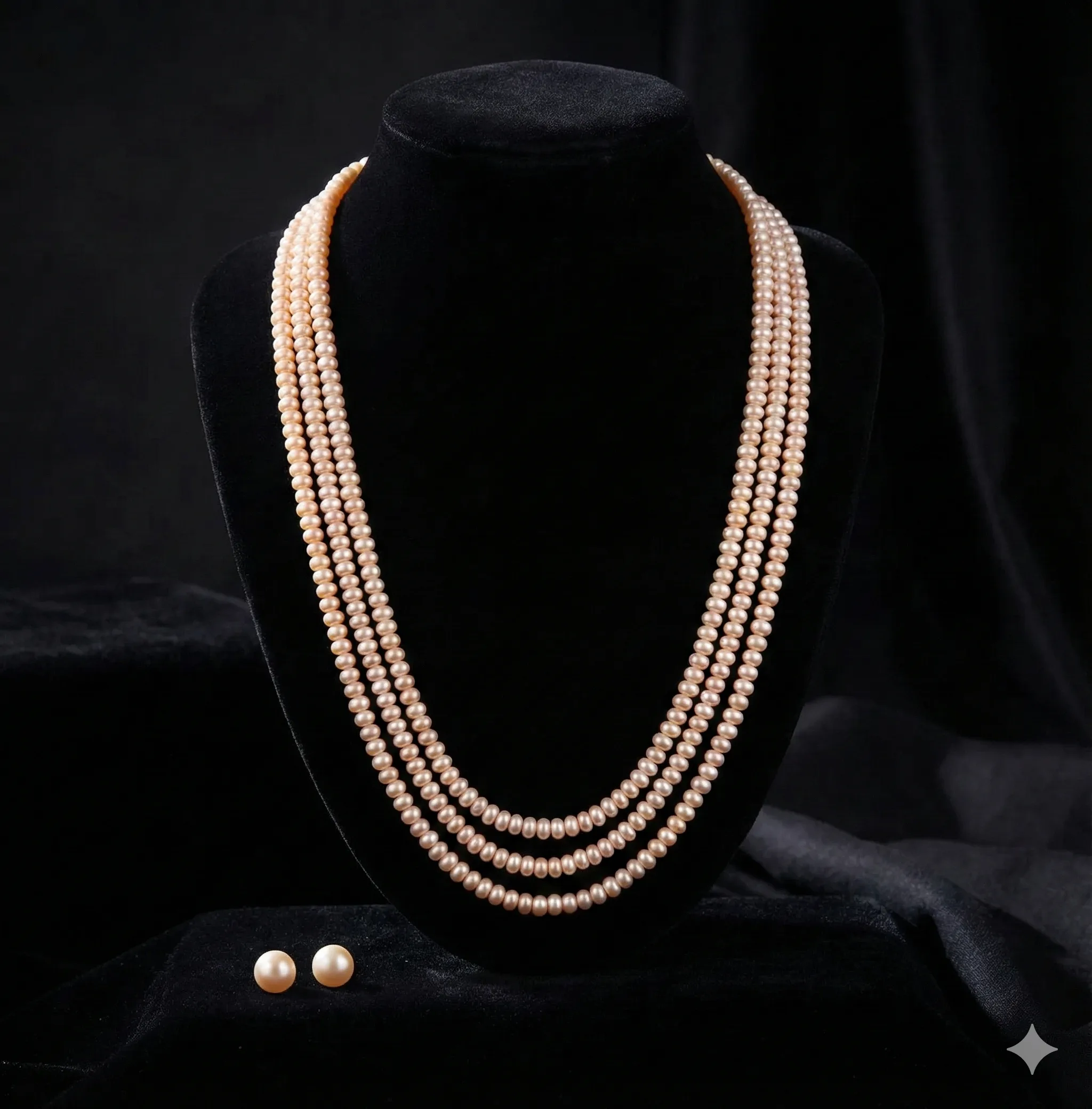 Triple Peach Pearl Mala