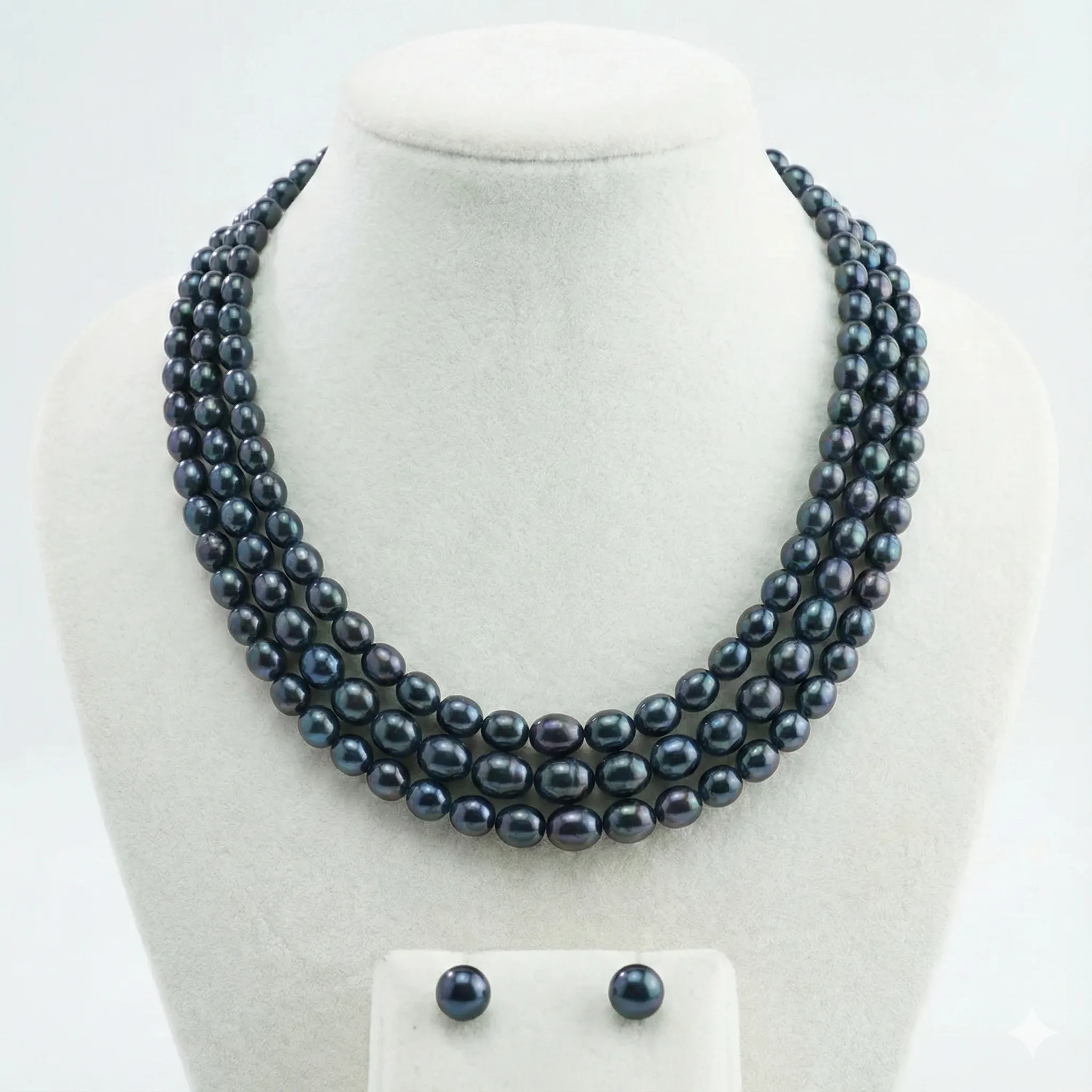 Black Pearl Necklace Set