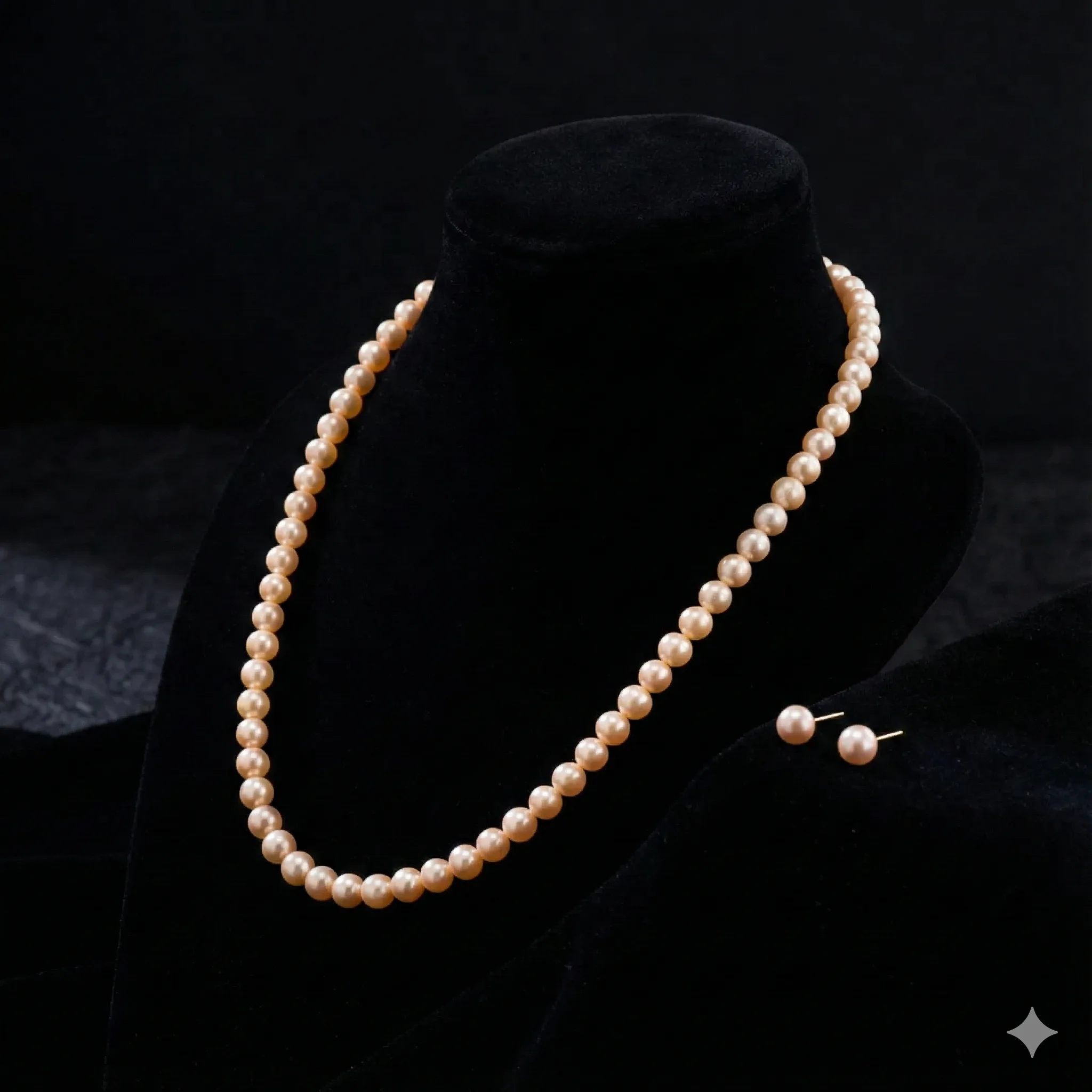 Peach Pearl Necklace Set