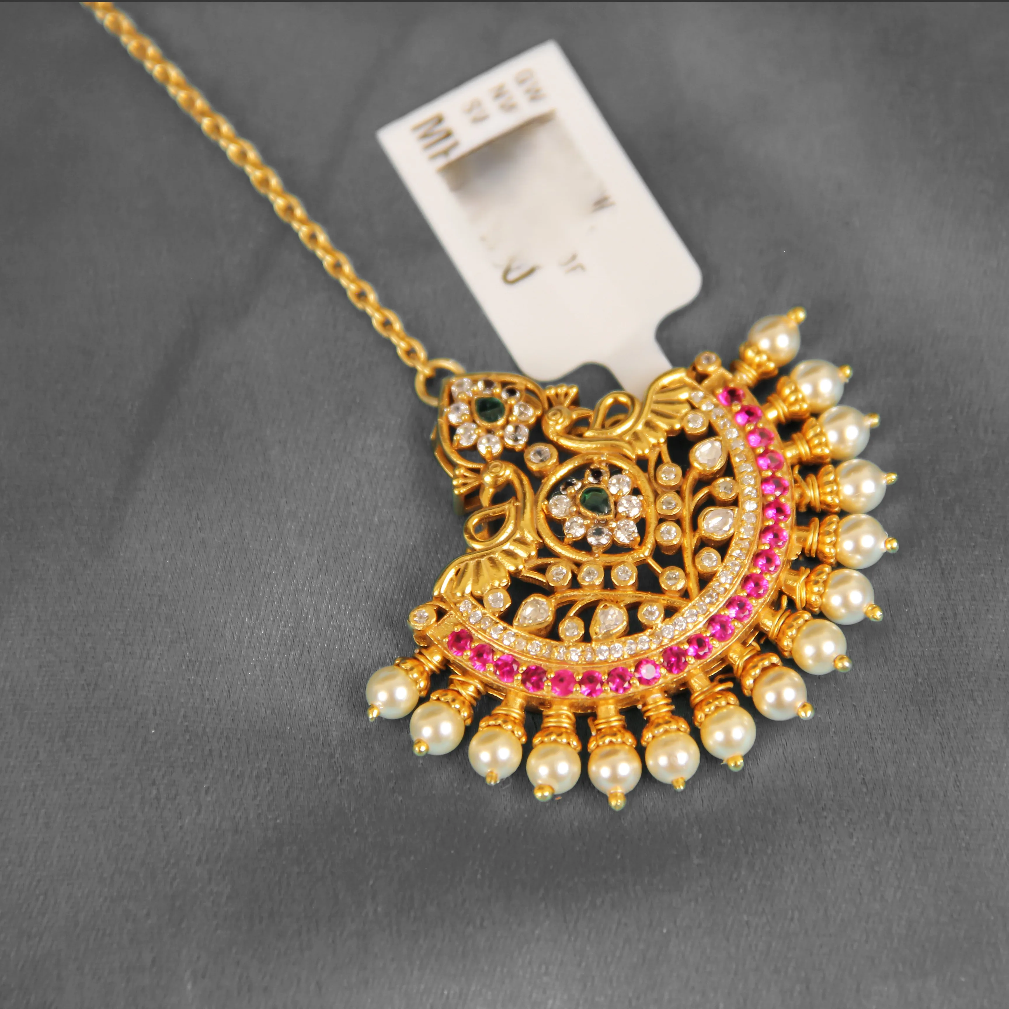 Classic Kundan Maang Tikka – 925 silver Pearl &  Stone Studded Wedding Jewelry