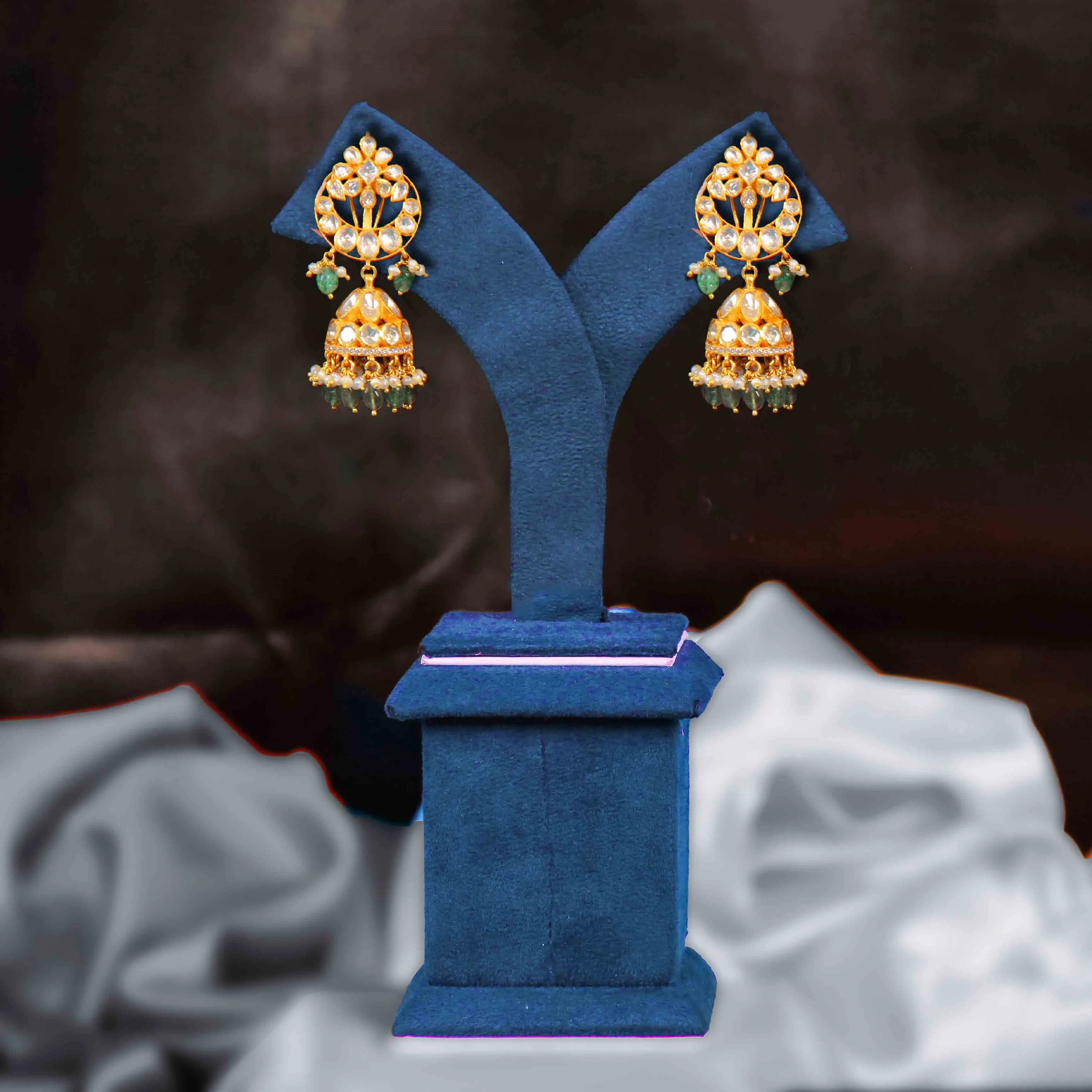 Royal Moissanite  Jhumka Earrings in 925 Silver