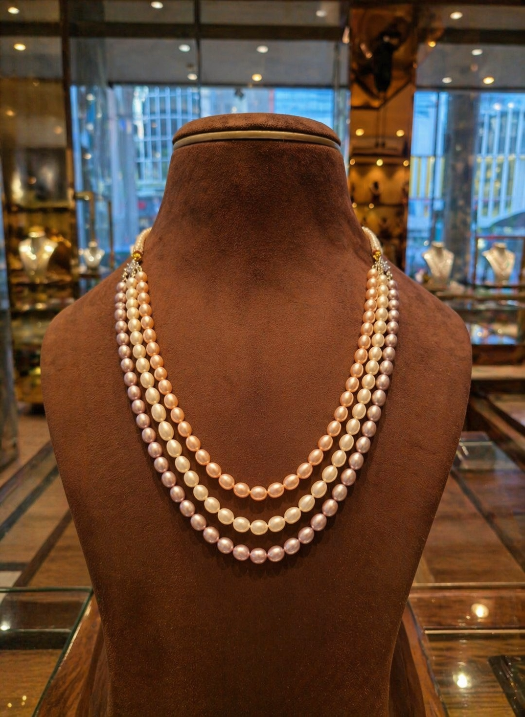 Elegant 3-Strand Freshwater Pearl Necklace thumbnail 3