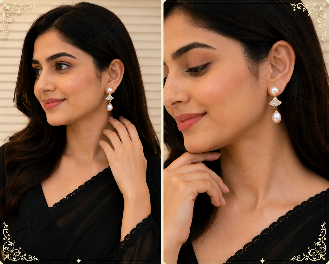 Elegant Pearl Drop Earrings for Women thumbnail 4