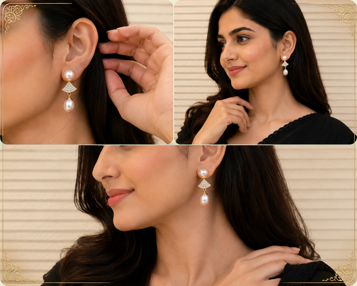 Elegant Pearl Drop Earrings for Women thumbnail 2