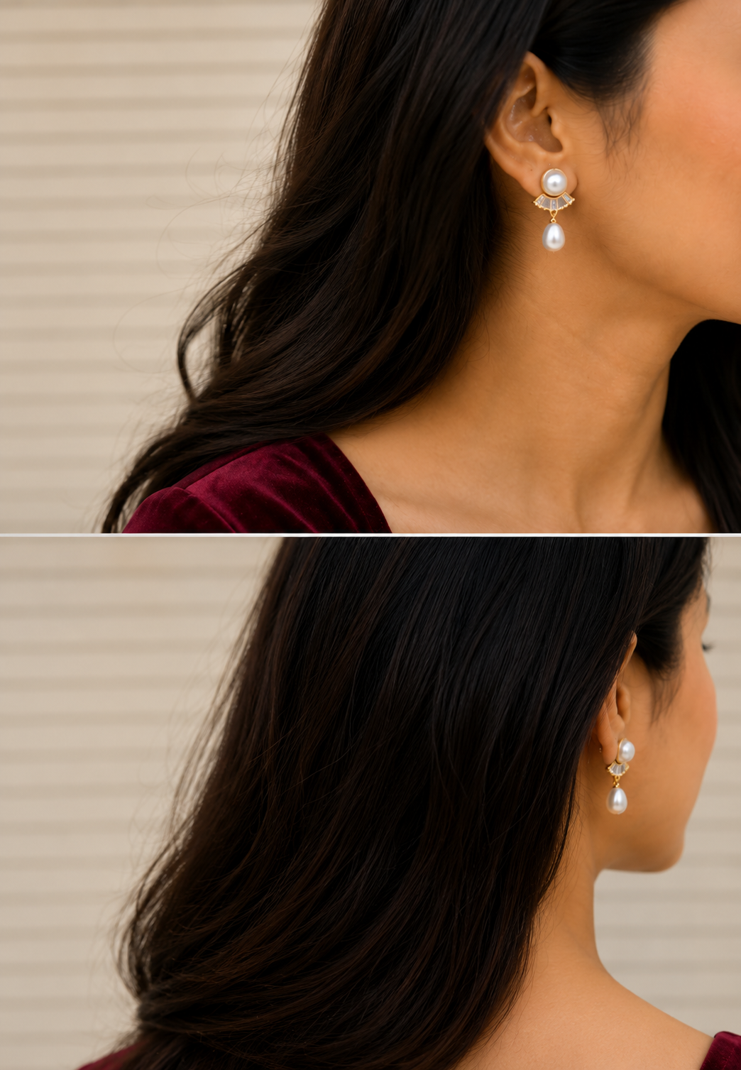 Elegant Pearl Drop Earrings with Gold Finish thumbnail 2