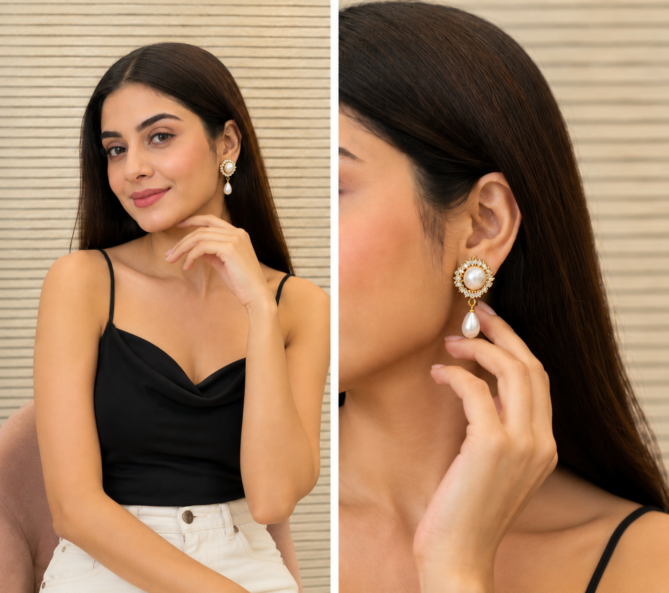 Elegant Pearl Drop Earrings for Women thumbnail 3
