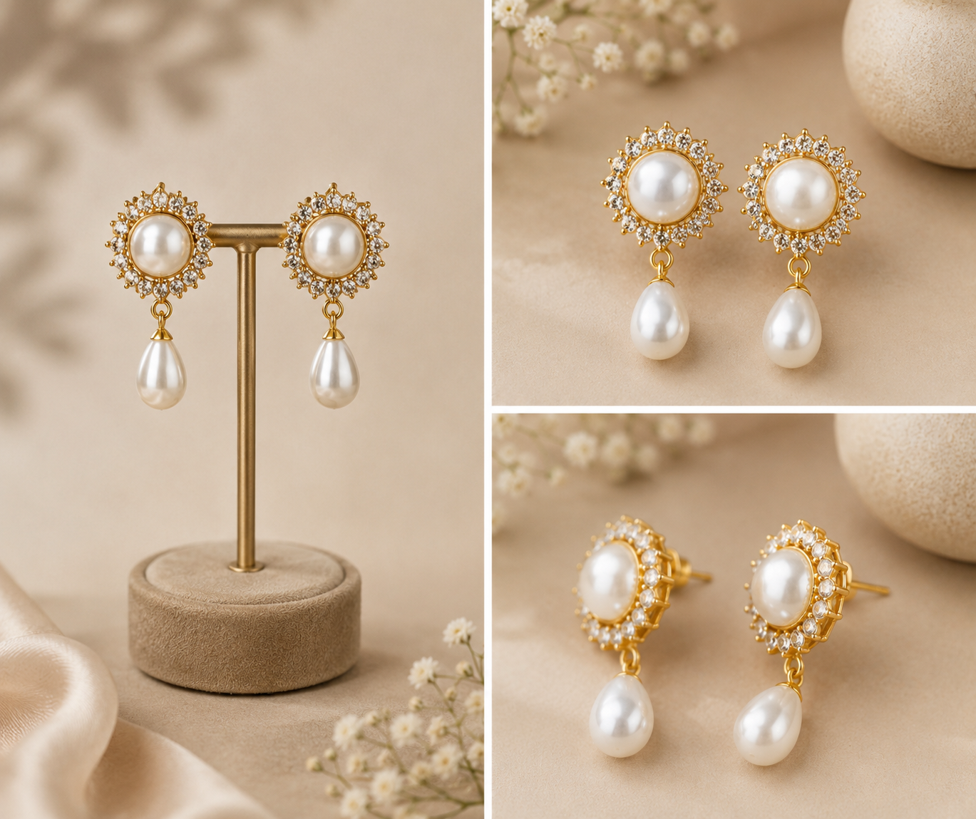 Elegant Pearl Drop Earrings for Women thumbnail 5