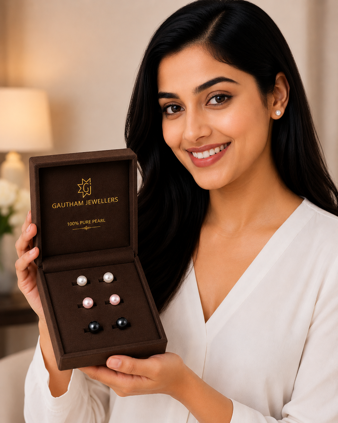Buy 3 Pair Pearl Stud Earrings Set ₹999