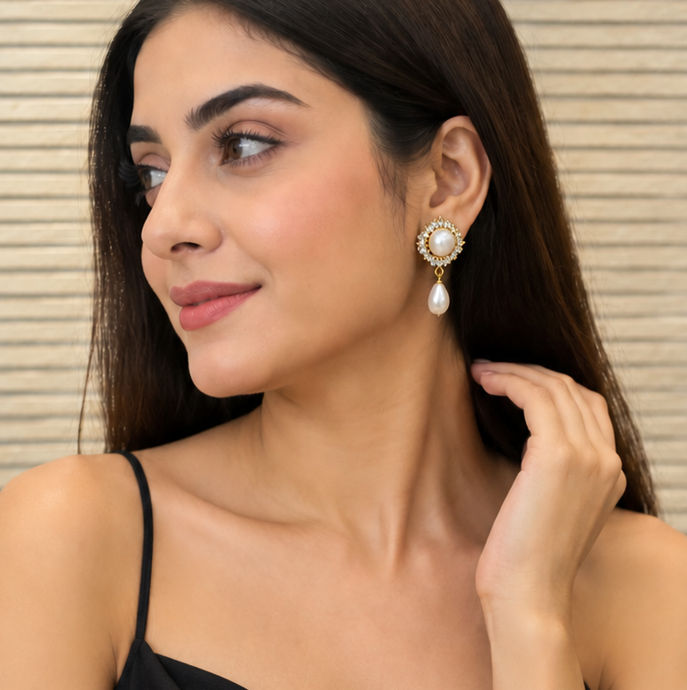 Elegant Pearl Drop Earrings for Women |