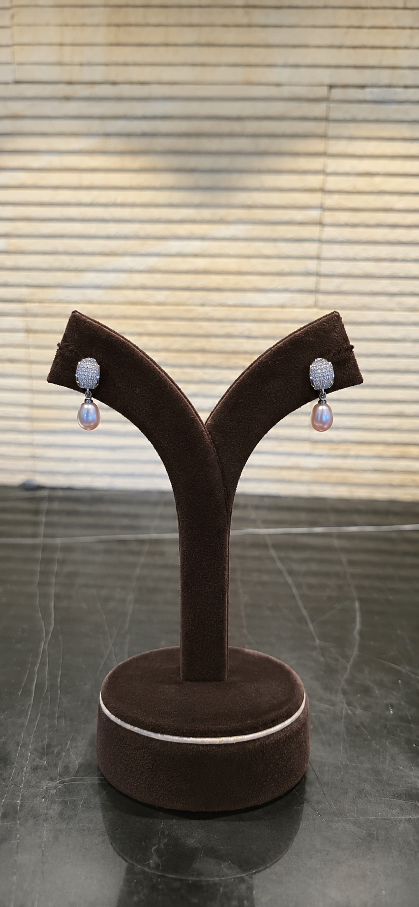 Minimal Pearl Drop Earrings with Silver Finish