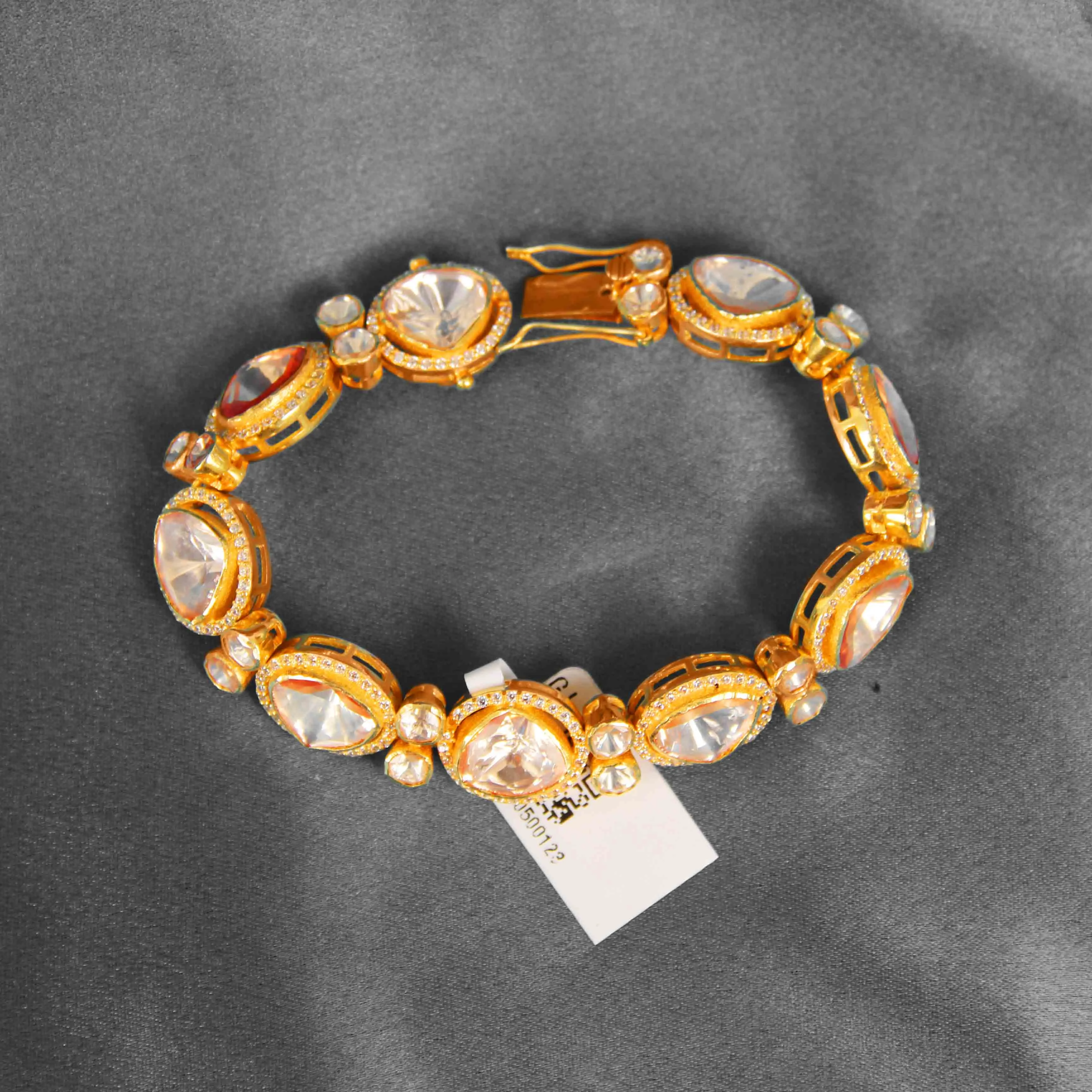 Luxury Moissanite Tennis Bracelet in Gold Finish | Elegant Sparkling Bracelet for Women