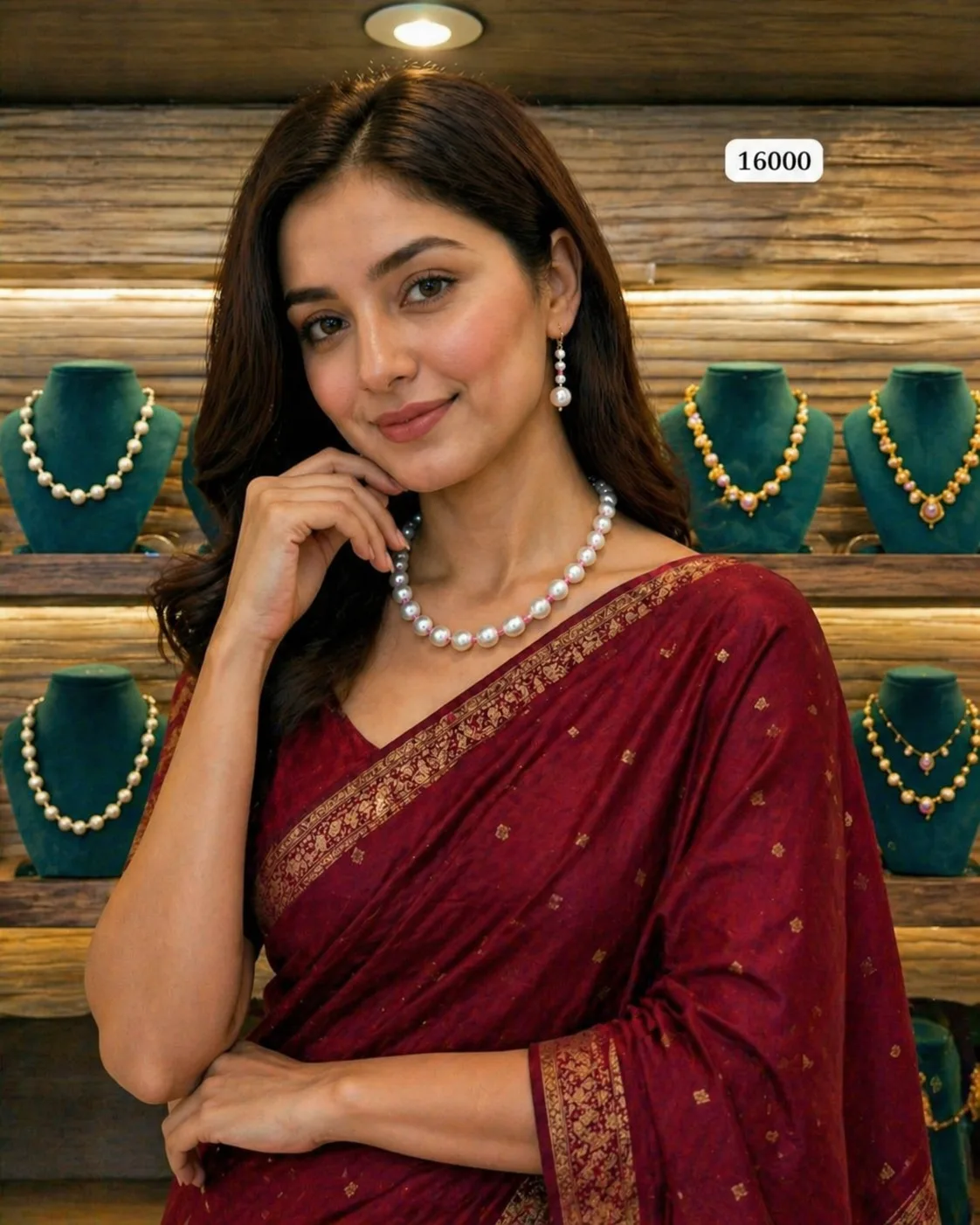 designer-pearl-necklace-set-with-earrings thumbnail 2