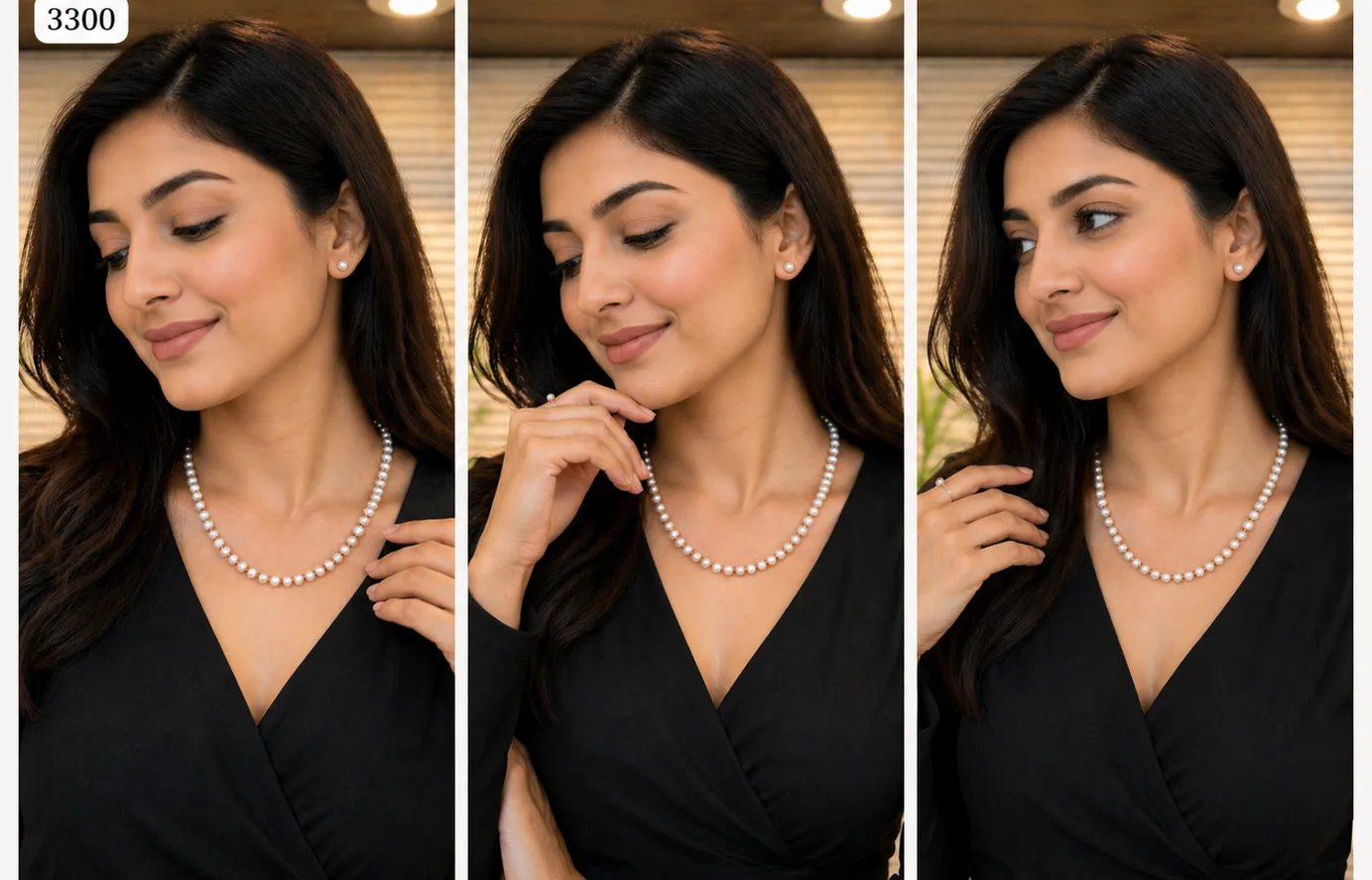 Petite White Pearl Necklace for Women thumbnail 3