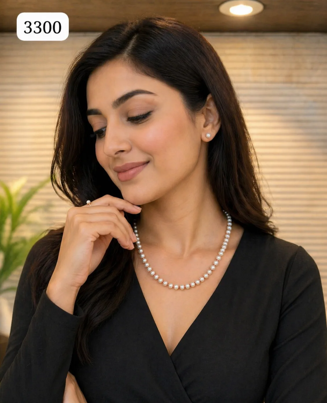 Petite White Pearl Necklace for Women thumbnail 2