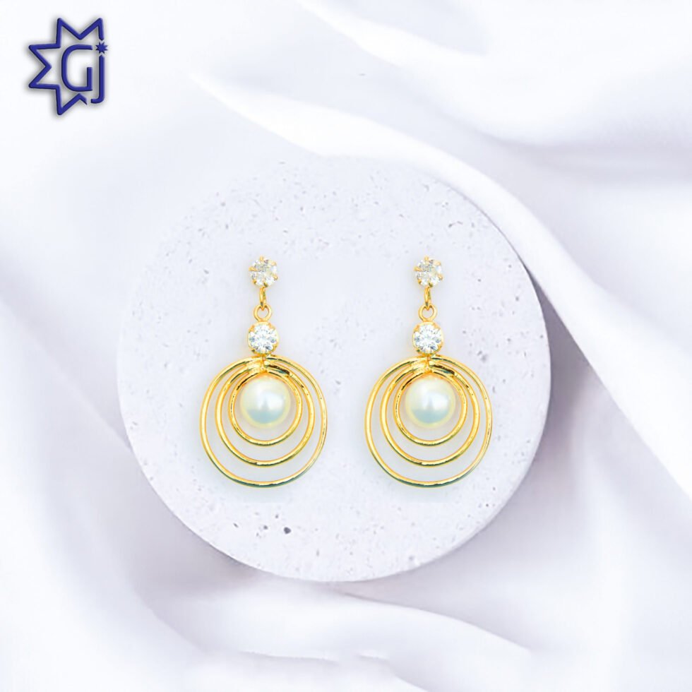 CZ Drop Earrings Pearl