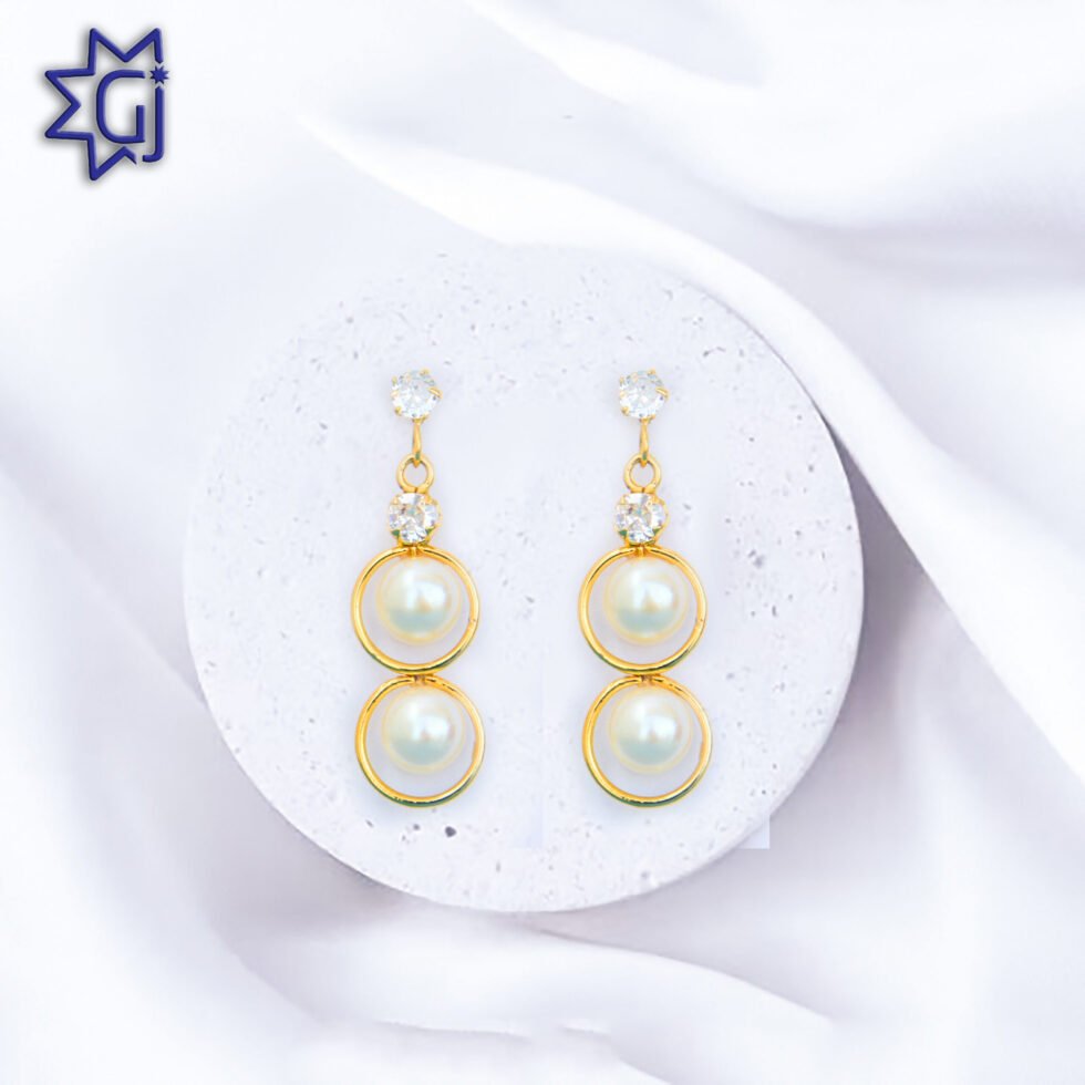 Tear Drop Earrings of Step by Step Pearls